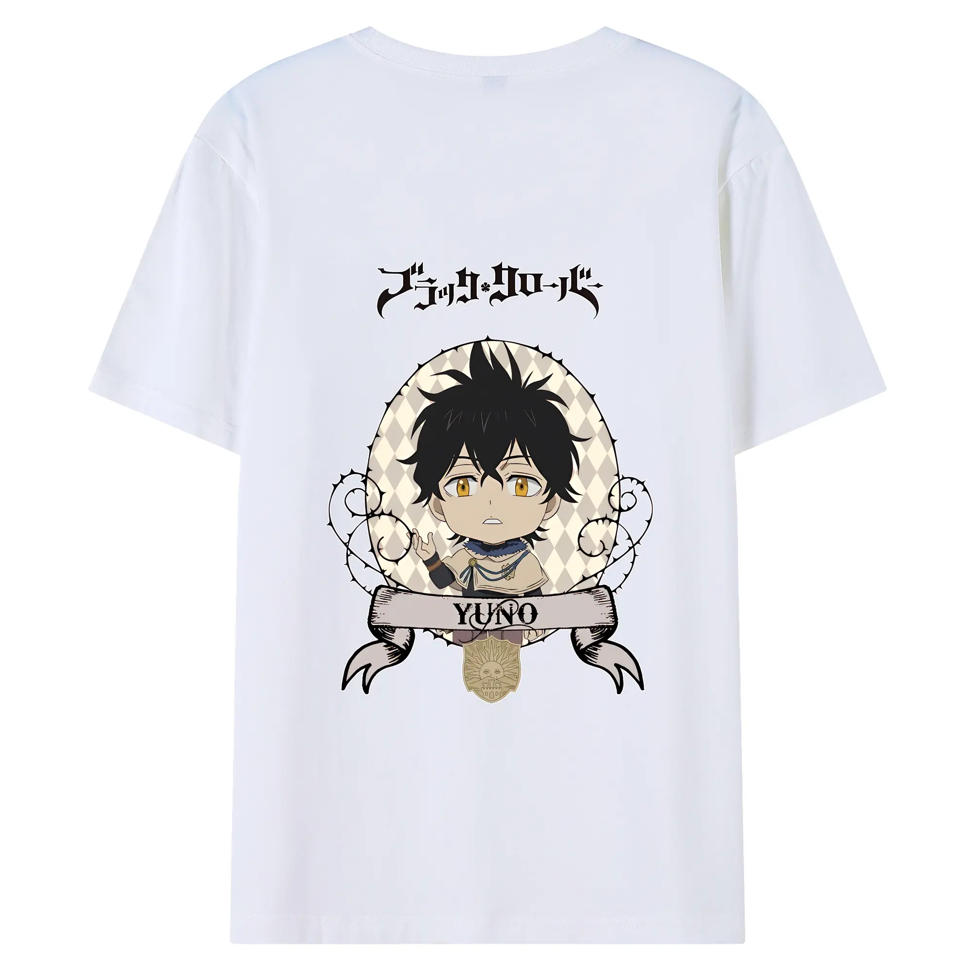 ブラッククローバー グッズ ユノ・グリンベリオール - 綿100％ 半袖Tシャツ ・ バックプリント ・ 快適 通気性 ・ 日常使い 散歩 スポーツ用