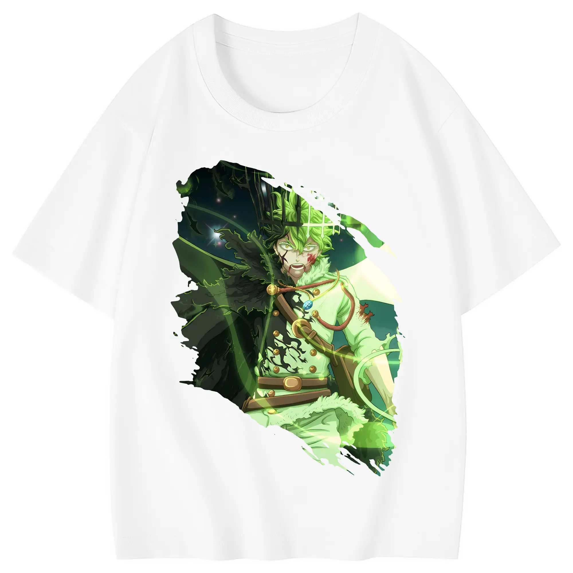 ブラッククローバー グッズ ユノ・グリンベリオール - 綿100％ キッズTシャツ ・ フロントプリント ・ 快適 通気性 ・ スポーツ カジュアル 散歩用