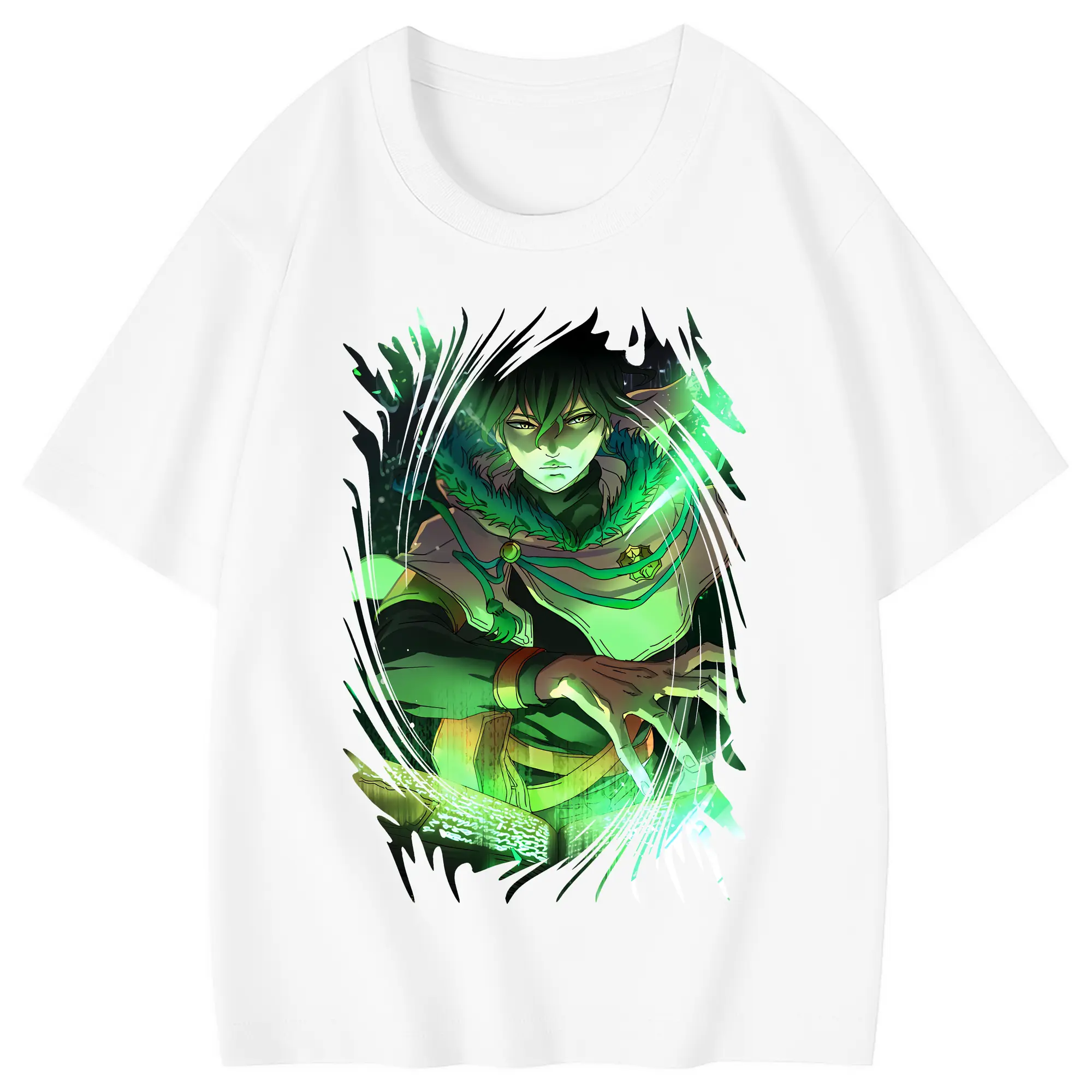 ブラッククローバー グッズ ユノ・グリンベリオール - 綿100％ キッズTシャツ ・ フロントプリント ・ 快適 通気性 ・ スポーツ カジュアル 散歩用