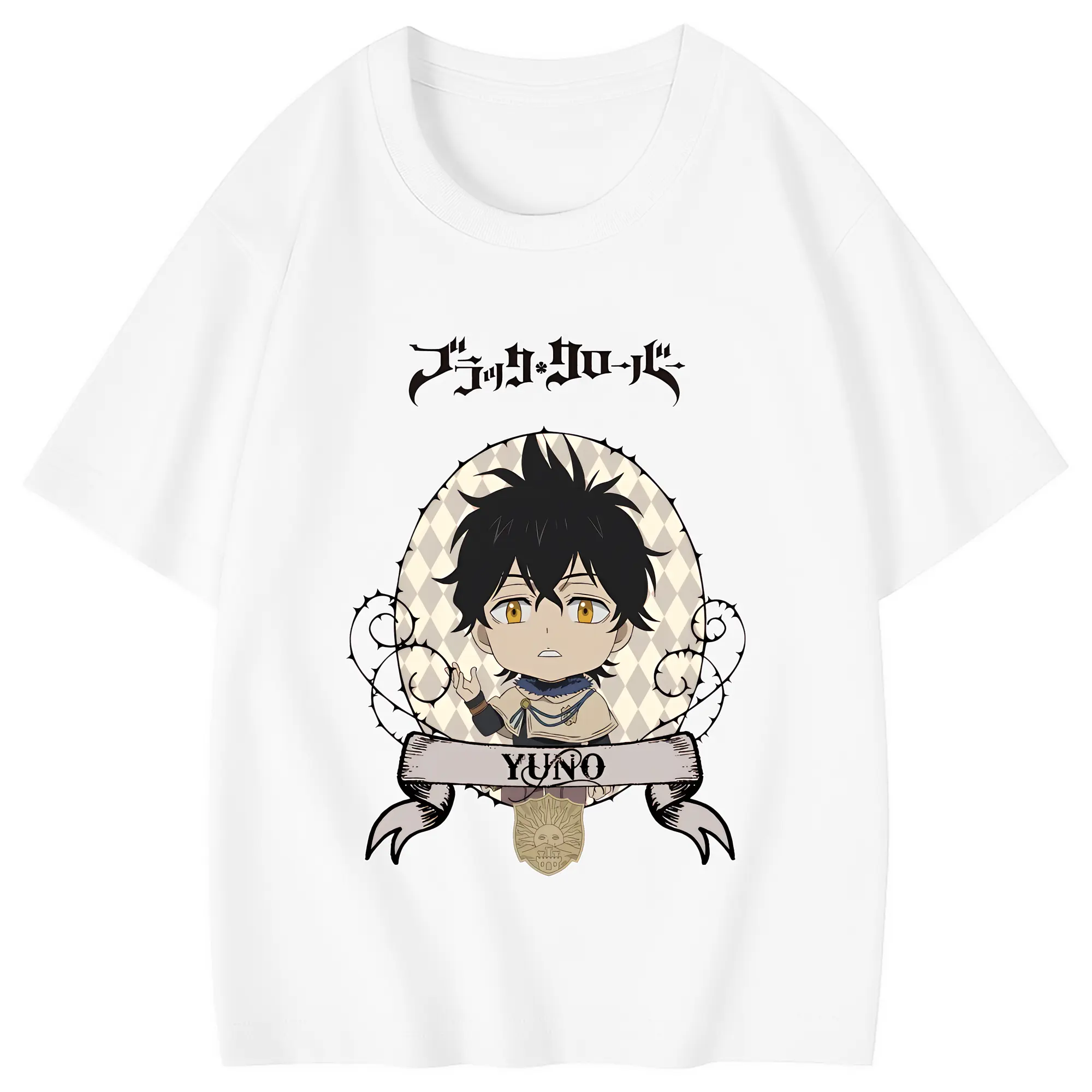 ブラッククローバー グッズ ユノ・グリンベリオール - 綿100％ キッズTシャツ ・ フロントプリント ・ 快適 通気性 ・ スポーツ カジュアル 散歩用