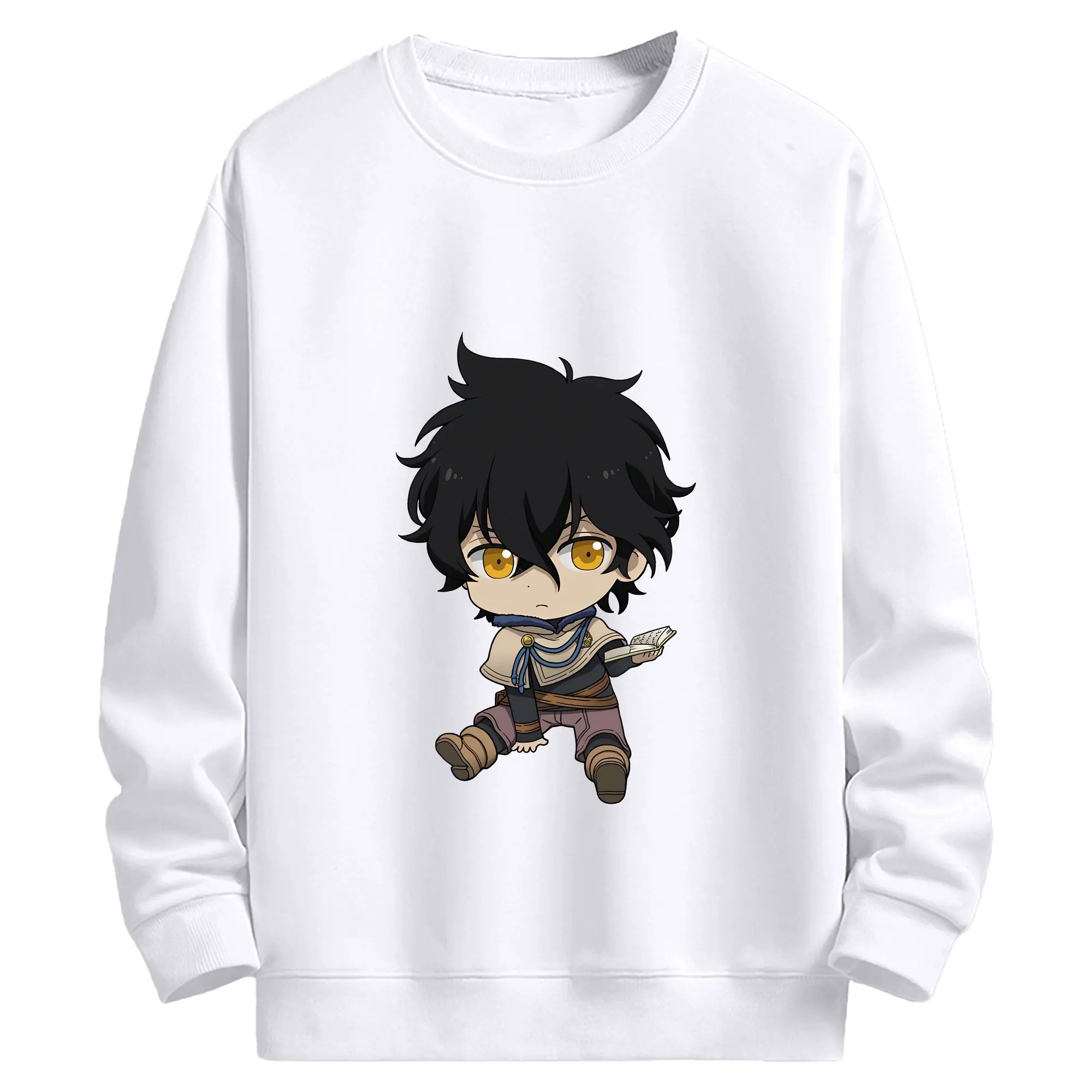 ブラッククローバー グッズ ユノ・グリンベリオール - 高品質 クルーネック スウェット ・ コットン59％ ポリエステル41％ ・ ユニセックス 長袖 トレーナー ・ カジュアル デイリー スポーツ 散歩用