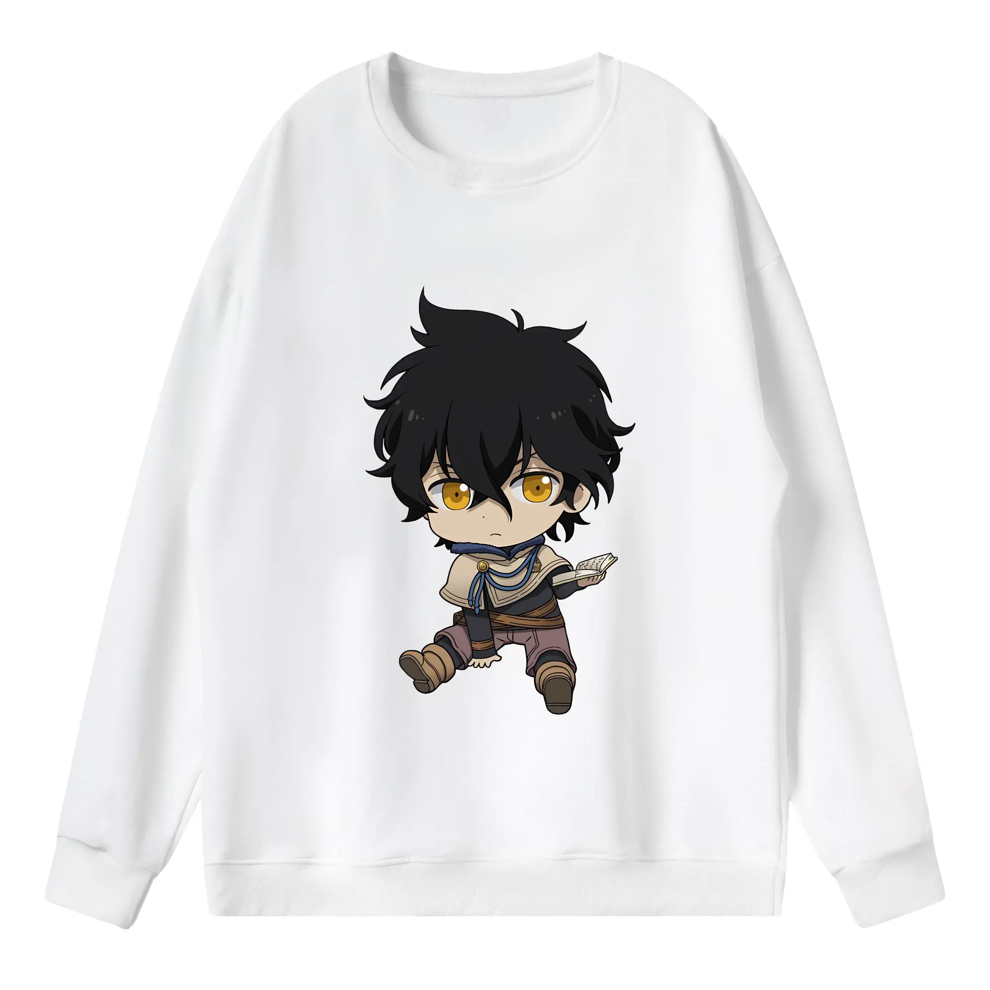 ブラッククローバー グッズ ユノ・グリンベリオール - 薄手 クルーネック スウェット 裏毛260g · ポリエステル 春秋向け カジュアル 男女兼用 · トレーナー デイリー スポーツ 散歩に最適