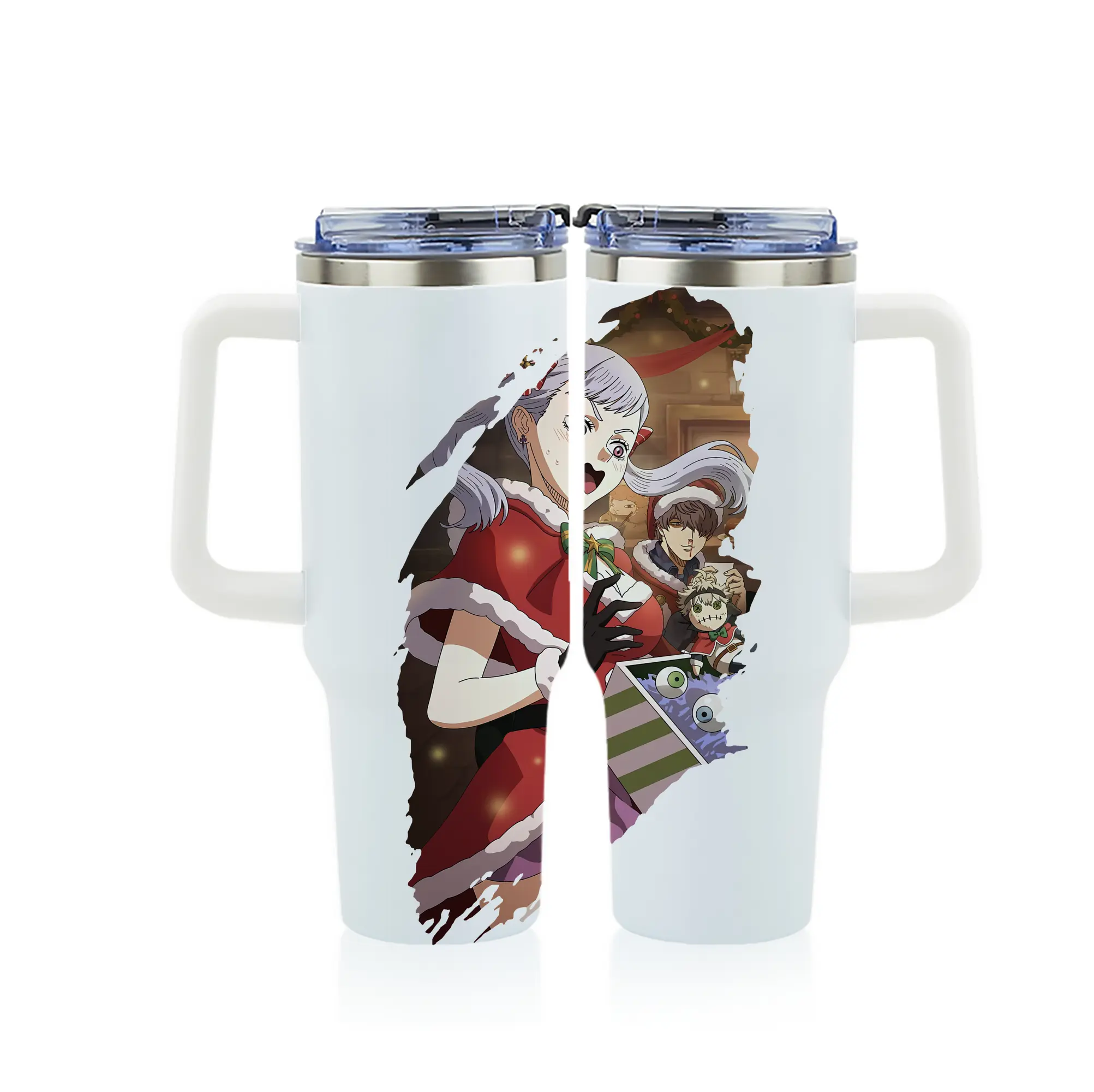 ブラッククローバー グッズ ノエル・シルヴァ - 1200mL フルプリント車用タンブラー ・ 304ステンレス 内側 ・ 201ステンレス 外側 ・ 保温 保冷 ・ 通勤 ドライブ アウトドア用