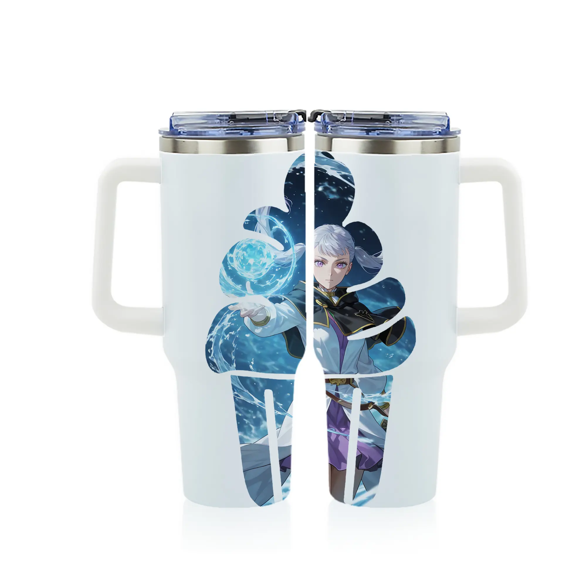 ブラッククローバー グッズ ノエル・シルヴァ - 1200mL フルプリント車用タンブラー ・ 304ステンレス 内側 ・ 201ステンレス 外側 ・ 保温 保冷 ・ 通勤 ドライブ アウトドア用