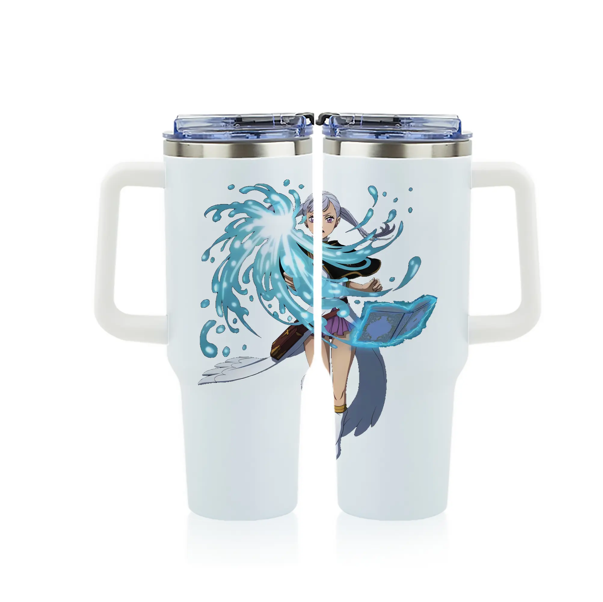 ブラッククローバー グッズ ノエル・シルヴァ - 1200mL フルプリント車用タンブラー ・ 304ステンレス 内側 ・ 201ステンレス 外側 ・ 保温 保冷 ・ 通勤 ドライブ アウトドア用