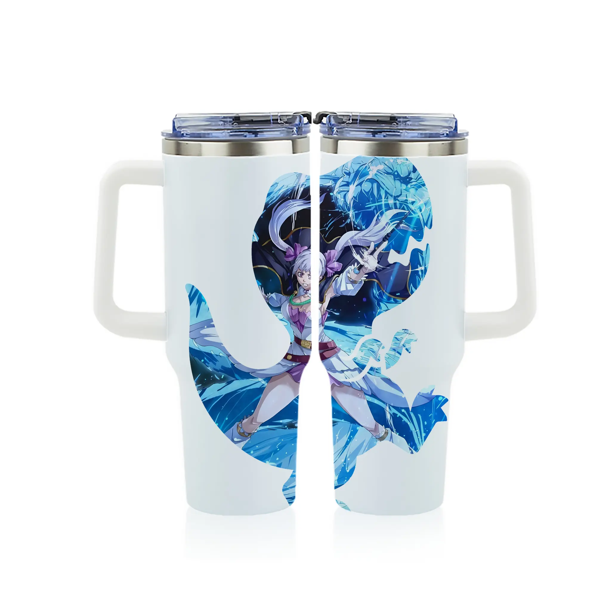 ブラッククローバー グッズ ノエル・シルヴァ - 1200mL フルプリント車用タンブラー ・ 304ステンレス 内側 ・ 201ステンレス 外側 ・ 保温 保冷 ・ 通勤 ドライブ アウトドア用