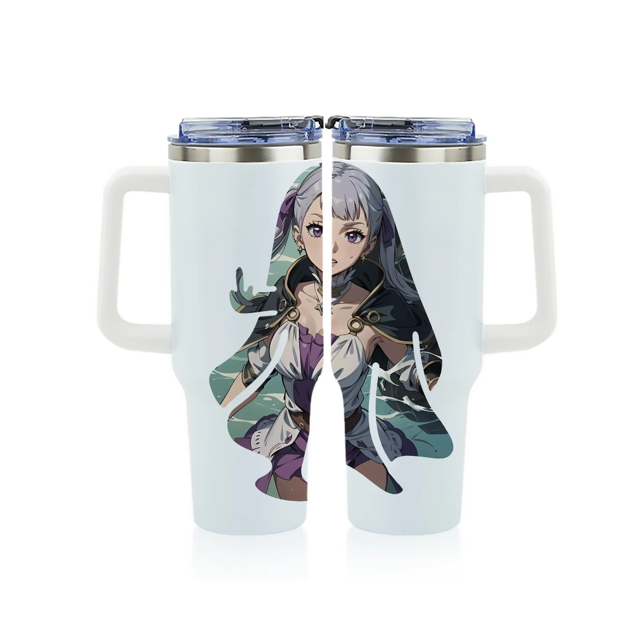 ブラッククローバー グッズ ノエル・シルヴァ - 1200mL フルプリント車用タンブラー ・ 304ステンレス 内側 ・ 201ステンレス 外側 ・ 保温 保冷 ・ 通勤 ドライブ アウトドア用