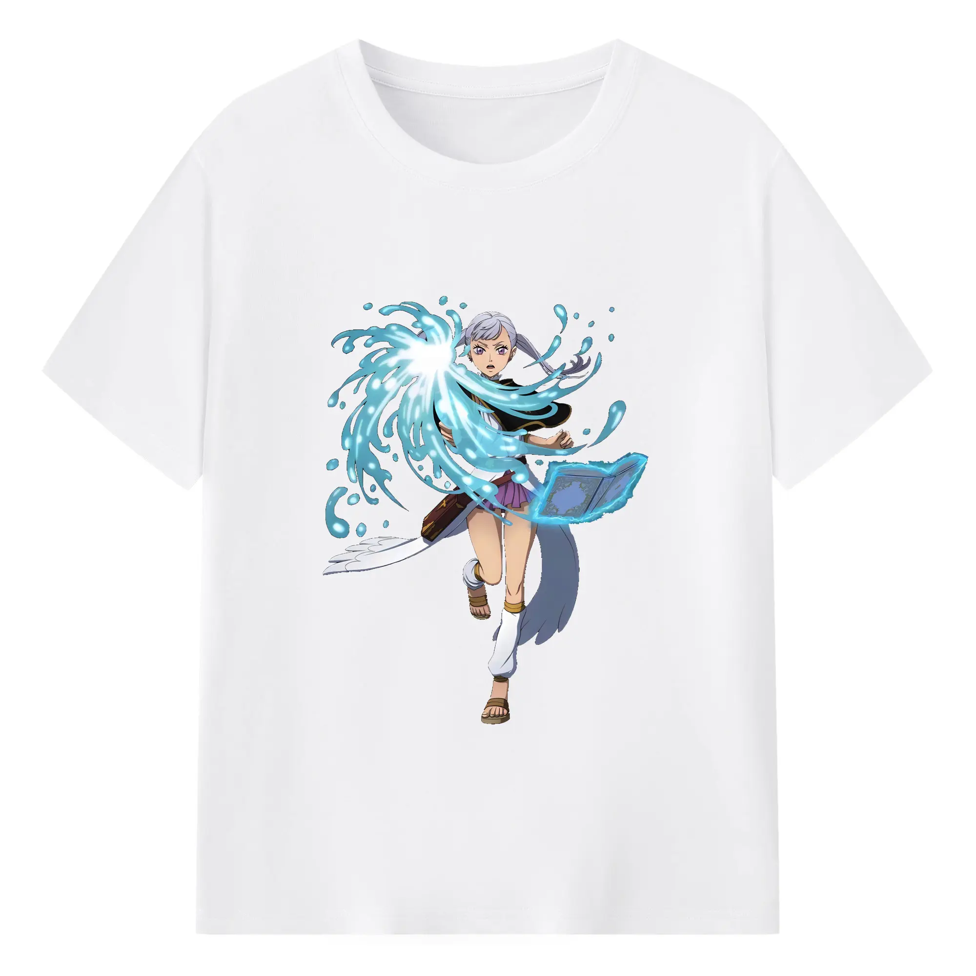 ブラッククローバー グッズ ノエル・シルヴァ - 綿100％ 半袖Tシャツ ・ フロントプリント ・ 快適 通気性 ・ 日常使い 散歩 スポーツ用