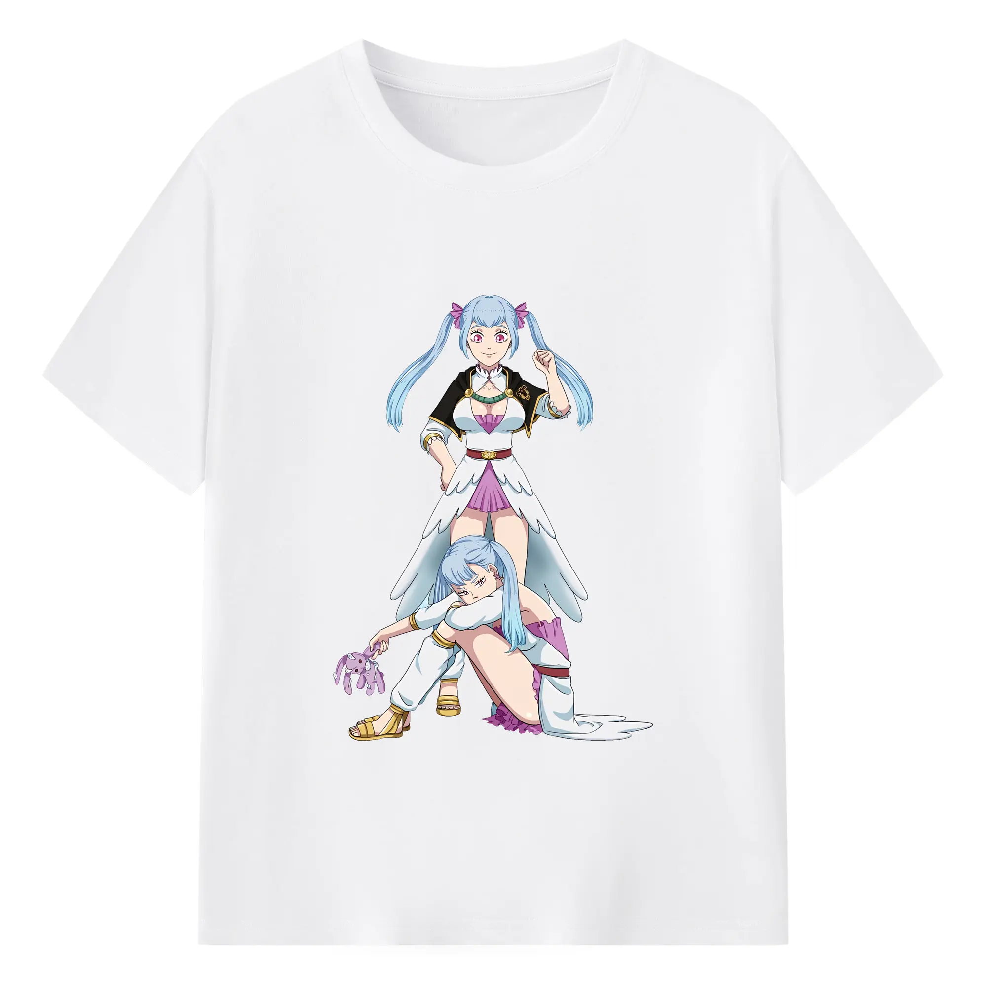 ブラッククローバー グッズ ノエル・シルヴァ - 綿100％ 半袖Tシャツ ・ フロントプリント ・ 快適 通気性 ・ 日常使い 散歩 スポーツ用