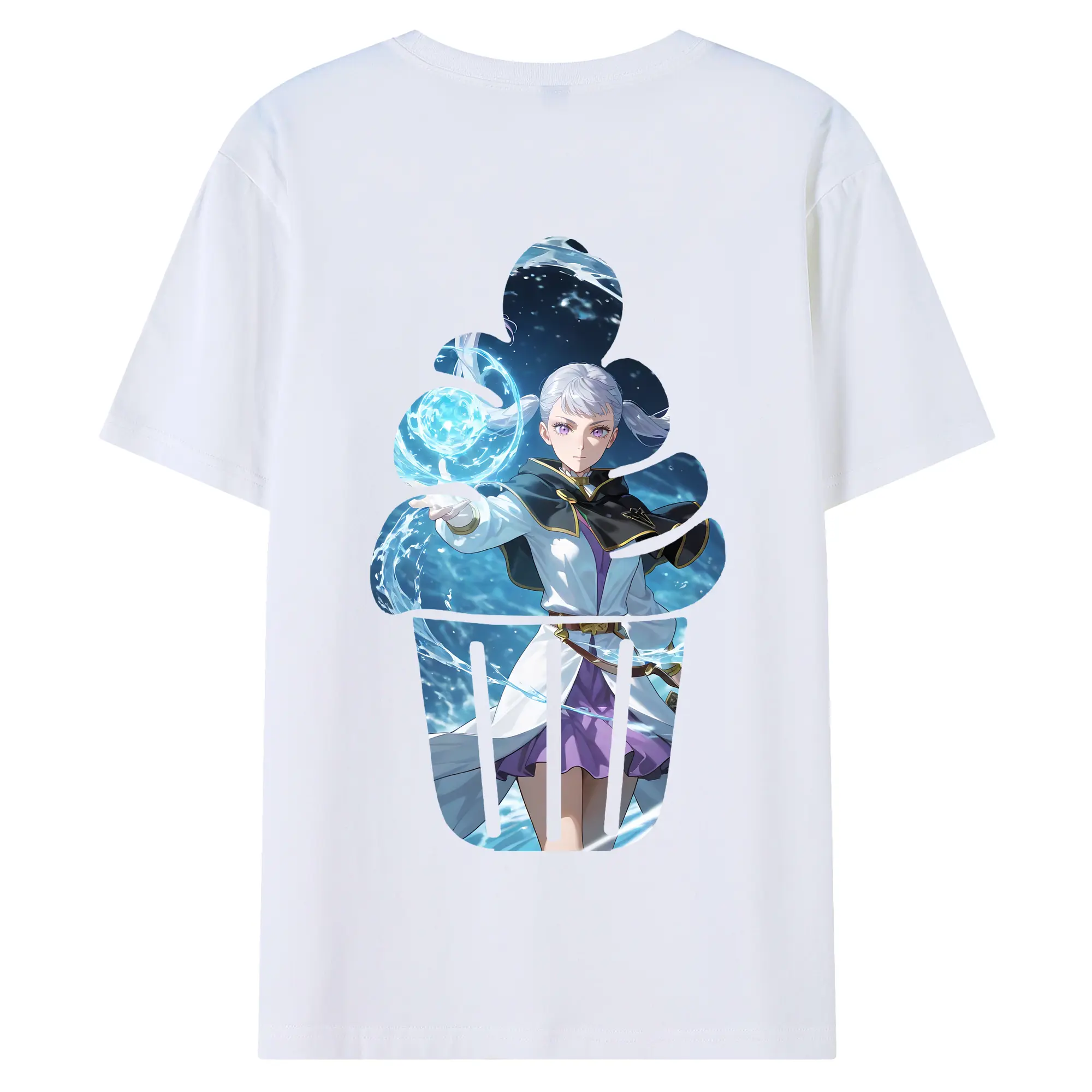 ブラッククローバー グッズ ノエル・シルヴァ - 綿100％ 半袖Tシャツ ・ バックプリント ・ 快適 通気性 ・ 日常使い 散歩 スポーツ用