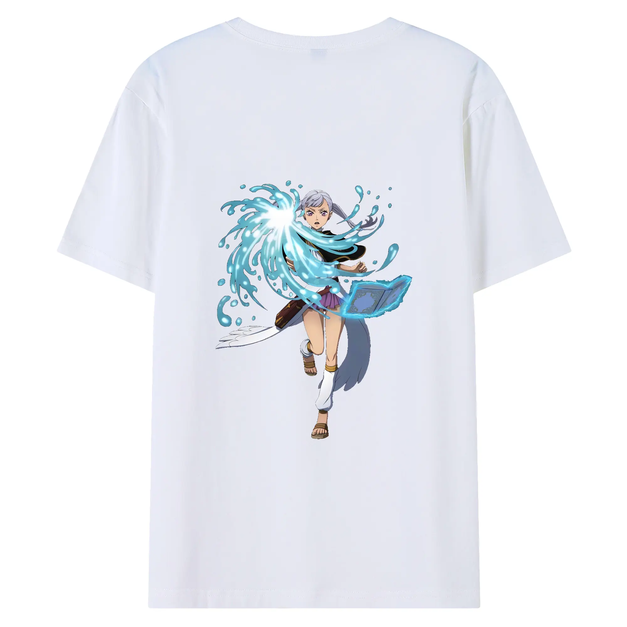 ブラッククローバー グッズ ノエル・シルヴァ - 綿100％ 半袖Tシャツ ・ バックプリント ・ 快適 通気性 ・ 日常使い 散歩 スポーツ用