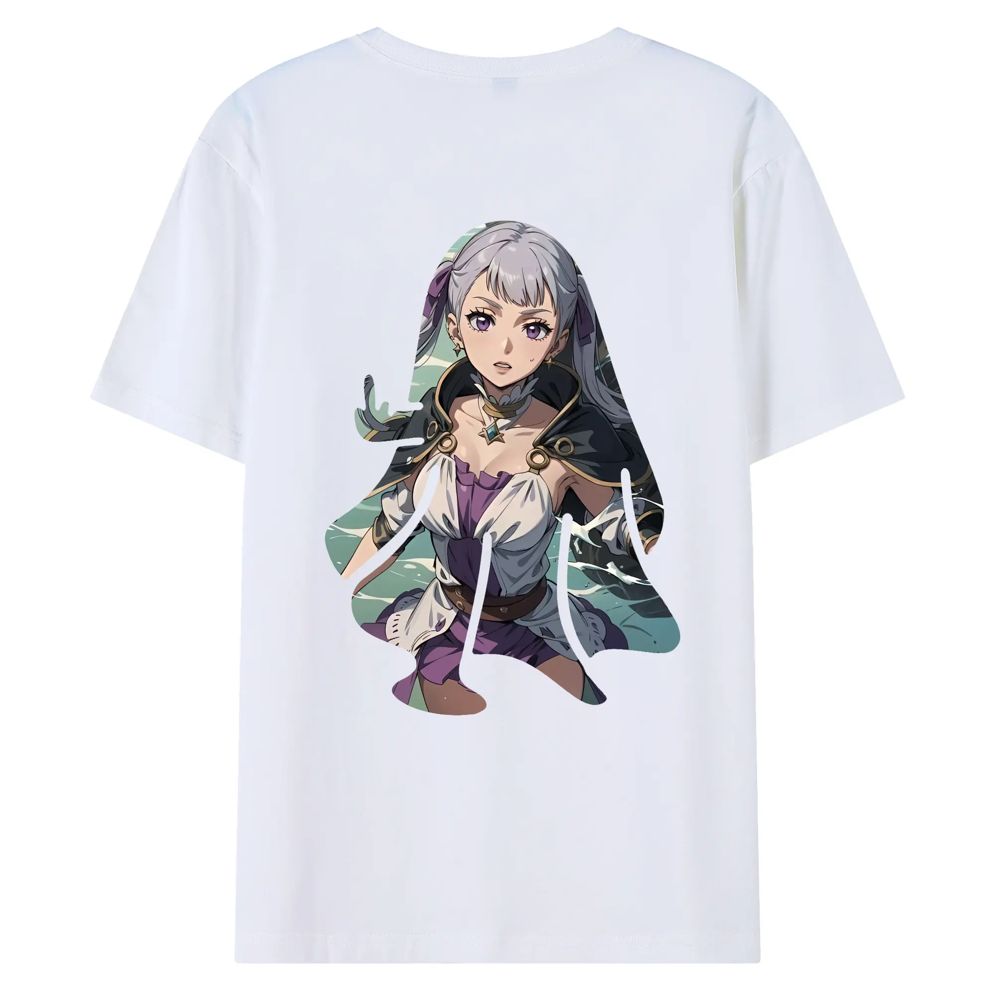 ブラッククローバー グッズ ノエル・シルヴァ - 綿100％ 半袖Tシャツ ・ バックプリント ・ 快適 通気性 ・ 日常使い 散歩 スポーツ用