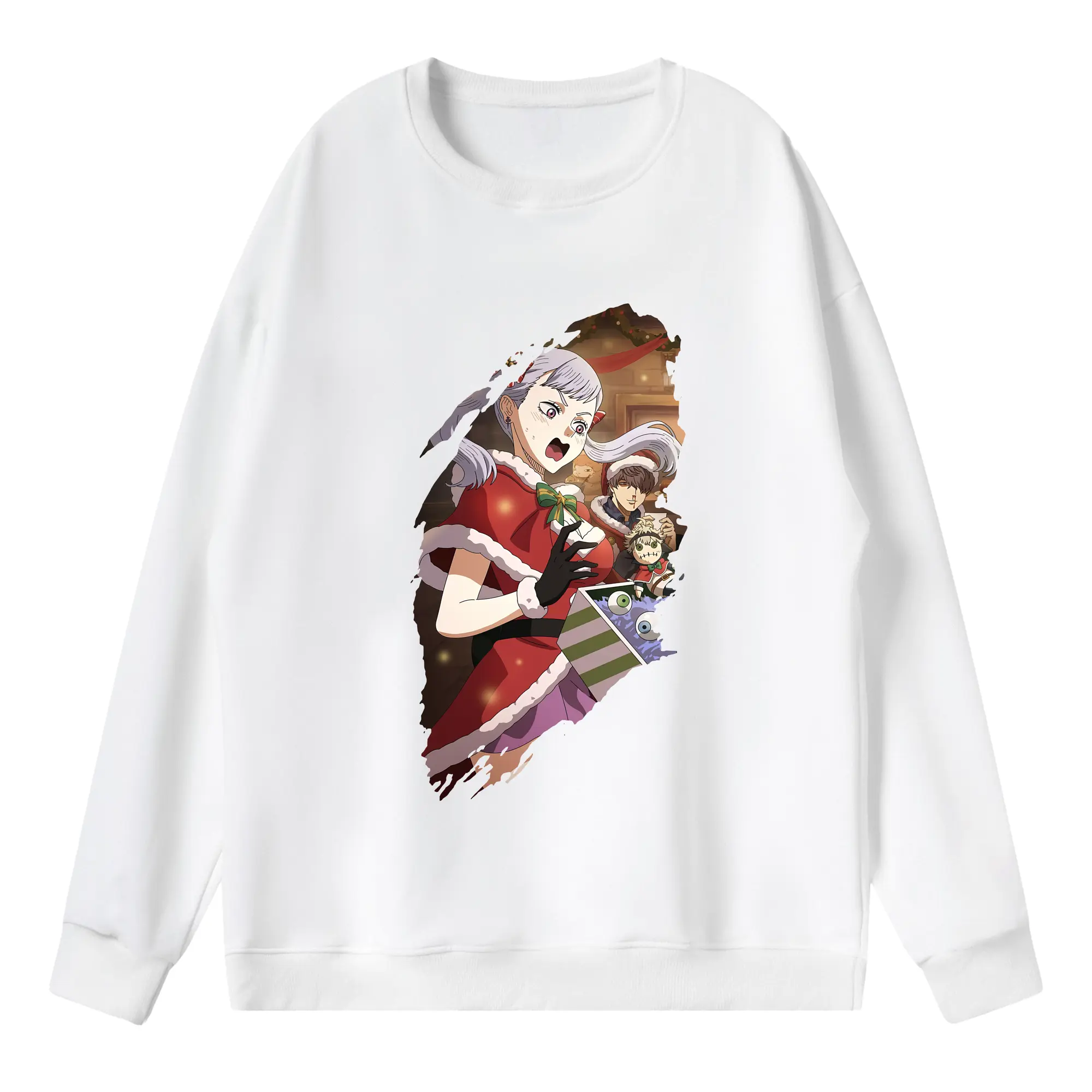 ブラッククローバー グッズ ノエル・シルヴァ - 薄手 クルーネック スウェット 裏毛260g · ポリエステル 春秋向け カジュアル 男女兼用 · トレーナー デイリー スポーツ 散歩に最適