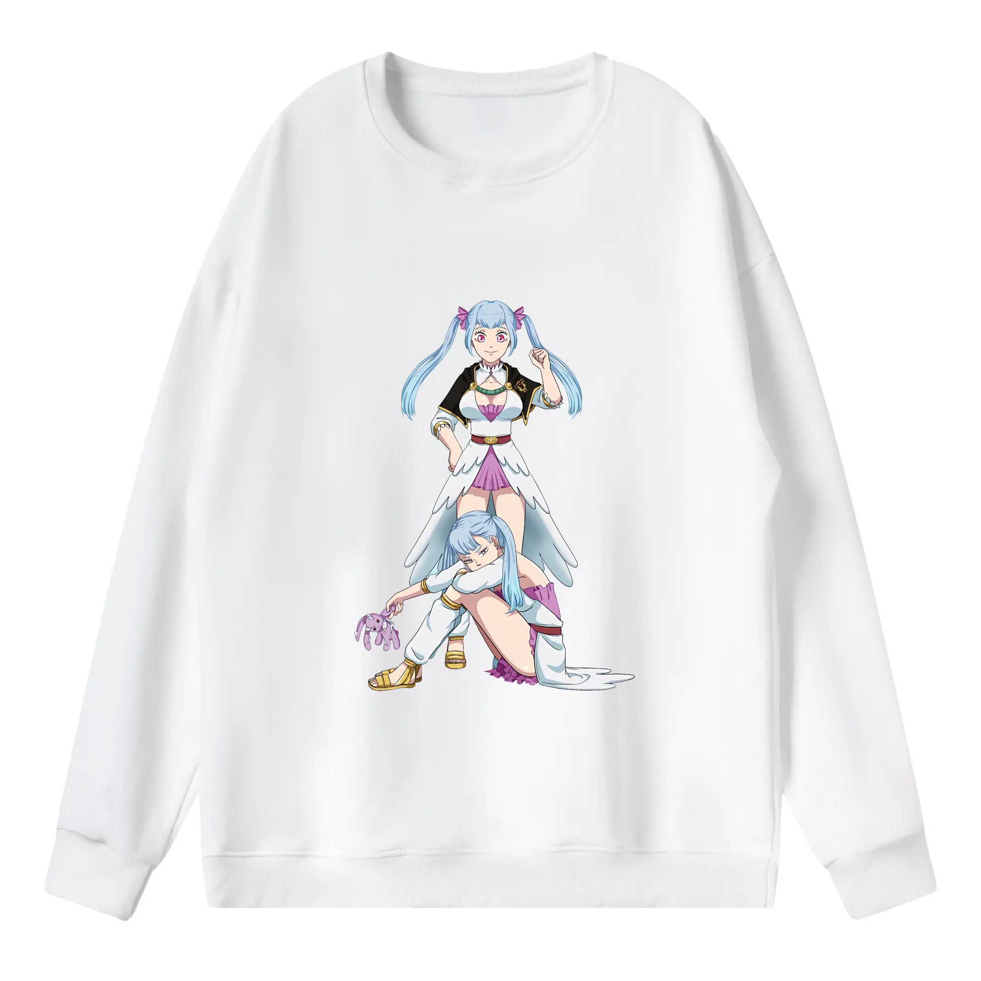 ブラッククローバー グッズ ノエル・シルヴァ - 薄手 クルーネック スウェット 裏毛260g · ポリエステル 春秋向け カジュアル 男女兼用 · トレーナー デイリー スポーツ 散歩に最適