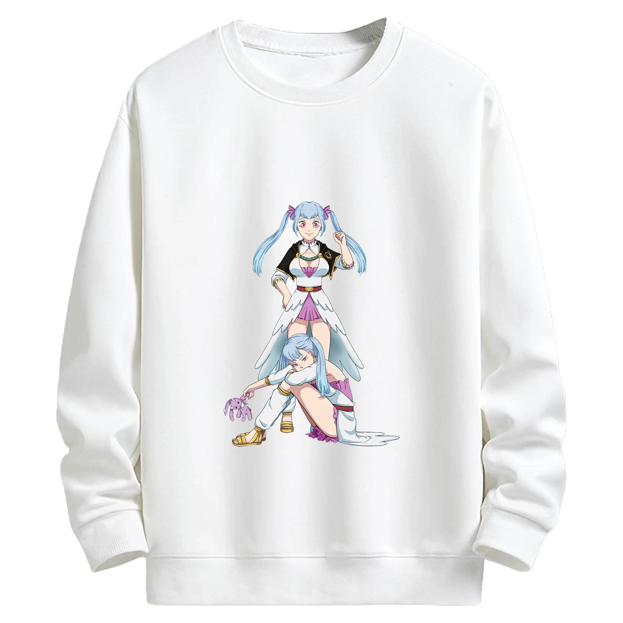 ブラッククローバー グッズ ノエル・シルヴァ - キッズ クルーネックスウェットシャツ ・ フロントプリント ・ 綿80％ ポリエステル20％ ・ 快適 通学 スポーツ 日常使い お散歩用