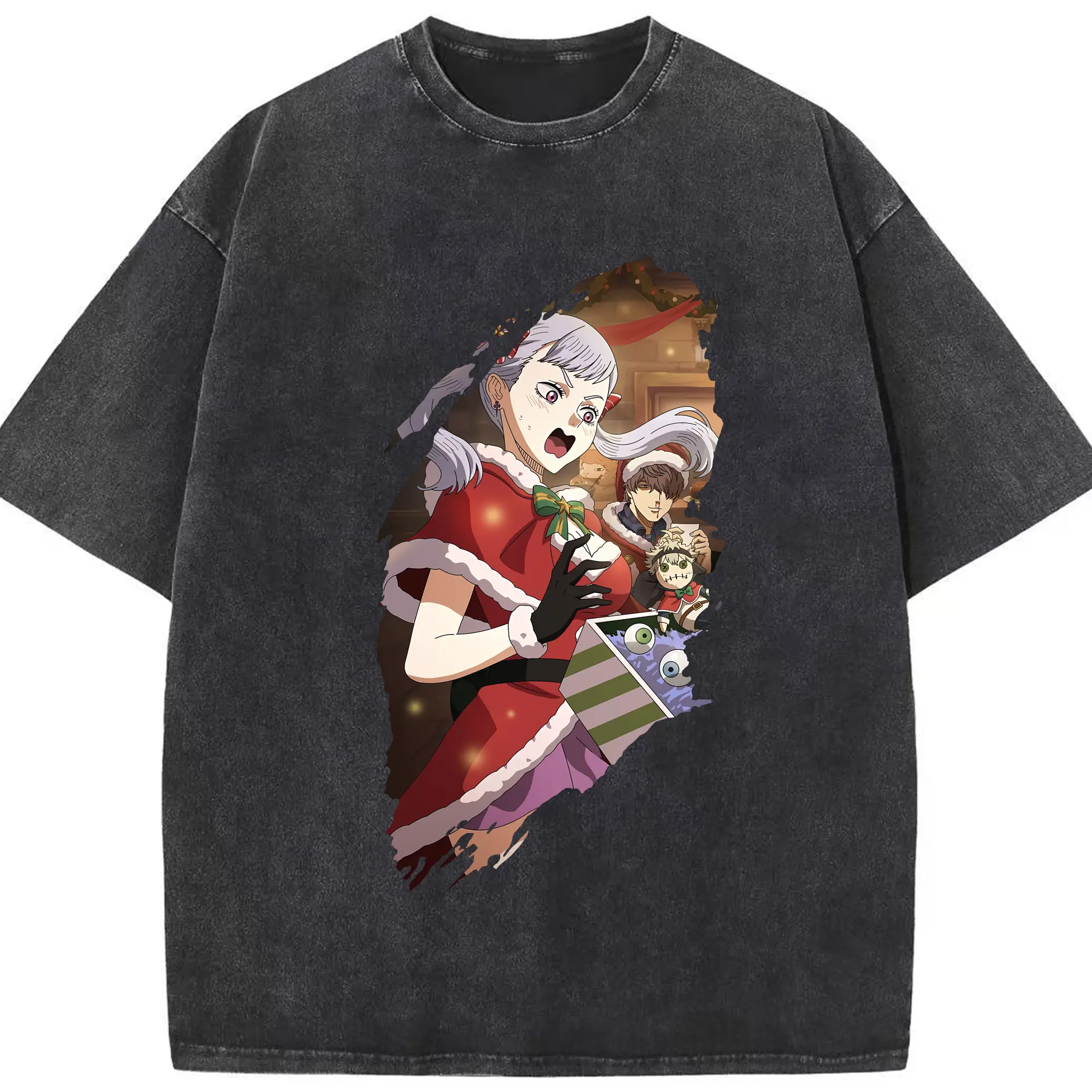 ブラッククローバー グッズ ノエル・シルヴァ - 綿100％ ヴィンテージ風 半袖Tシャツ ・ フロントプリント ・ 柔らか肌触り ・ 通気性 快適 ・ スポーツ カジュアル 外出用