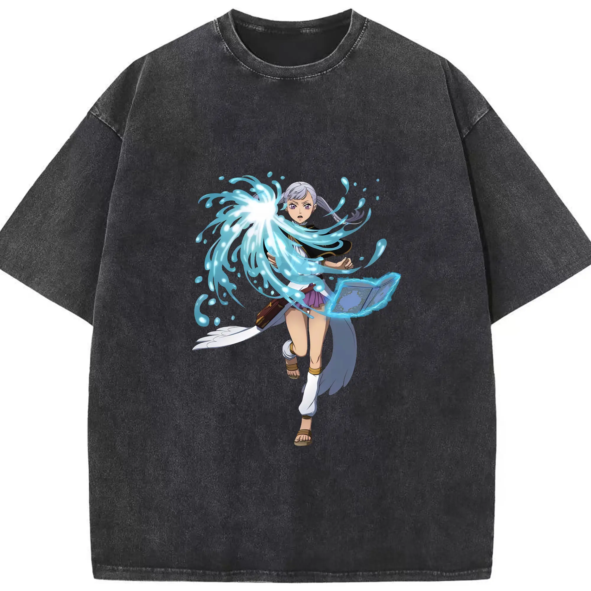 ブラッククローバー グッズ ノエル・シルヴァ - 綿100％ ヴィンテージ風 半袖Tシャツ ・ フロントプリント ・ 柔らか肌触り ・ 通気性 快適 ・ スポーツ カジュアル 外出用