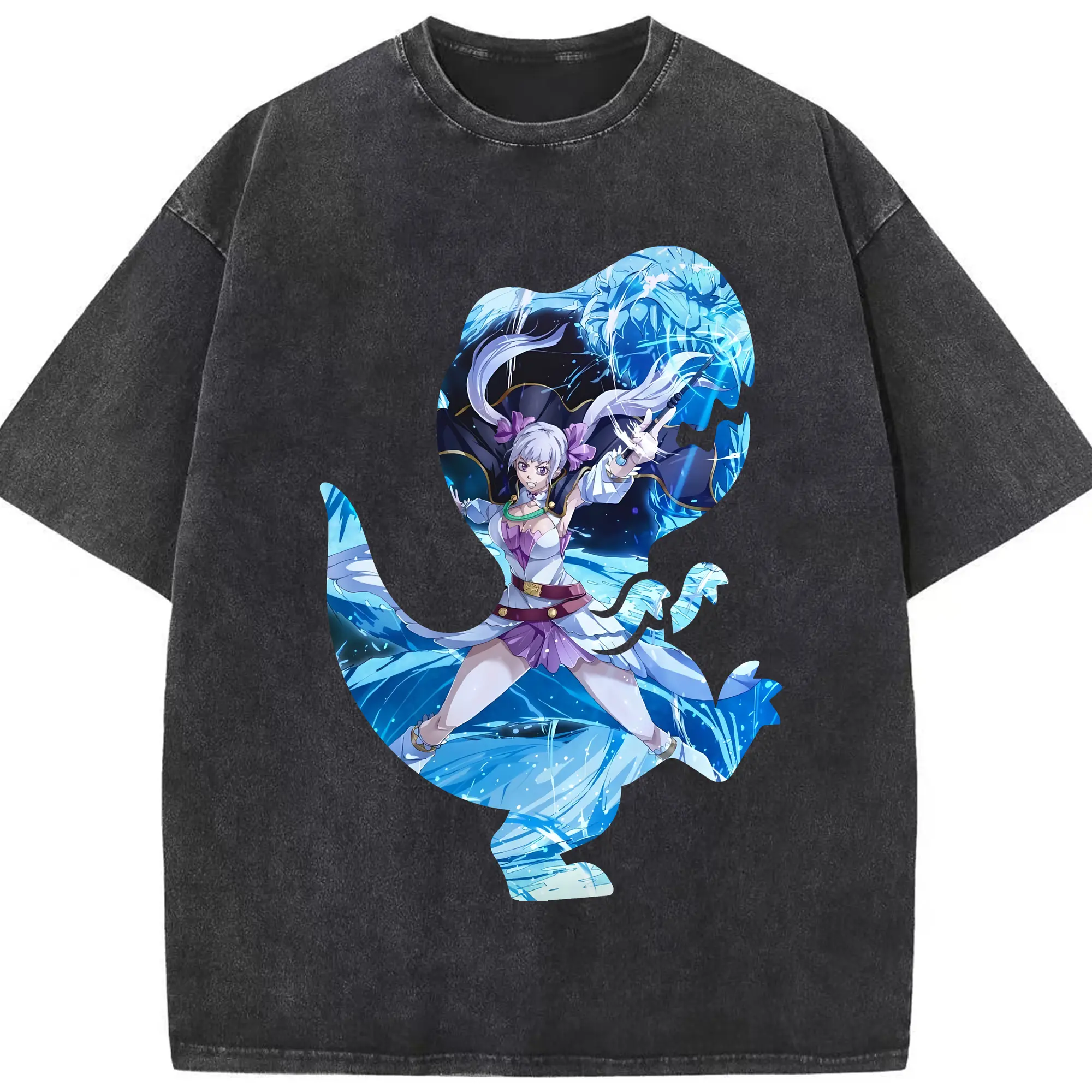 ブラッククローバー グッズ ノエル・シルヴァ - 綿100％ ヴィンテージ風 半袖Tシャツ ・ フロントプリント ・ 柔らか肌触り ・ 通気性 快適 ・ スポーツ カジュアル 外出用