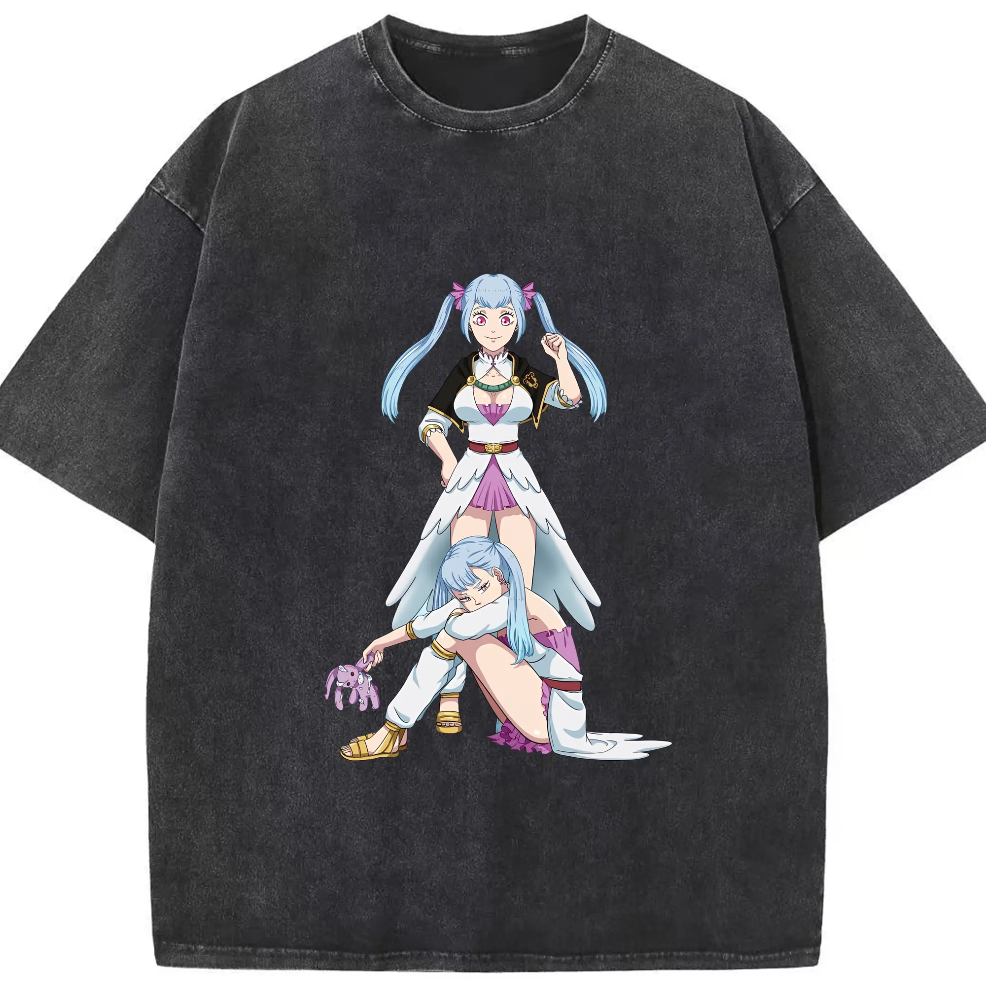 ブラッククローバー グッズ ノエル・シルヴァ - 綿100％ ヴィンテージ風 半袖Tシャツ ・ フロントプリント ・ 柔らか肌触り ・ 通気性 快適 ・ スポーツ カジュアル 外出用