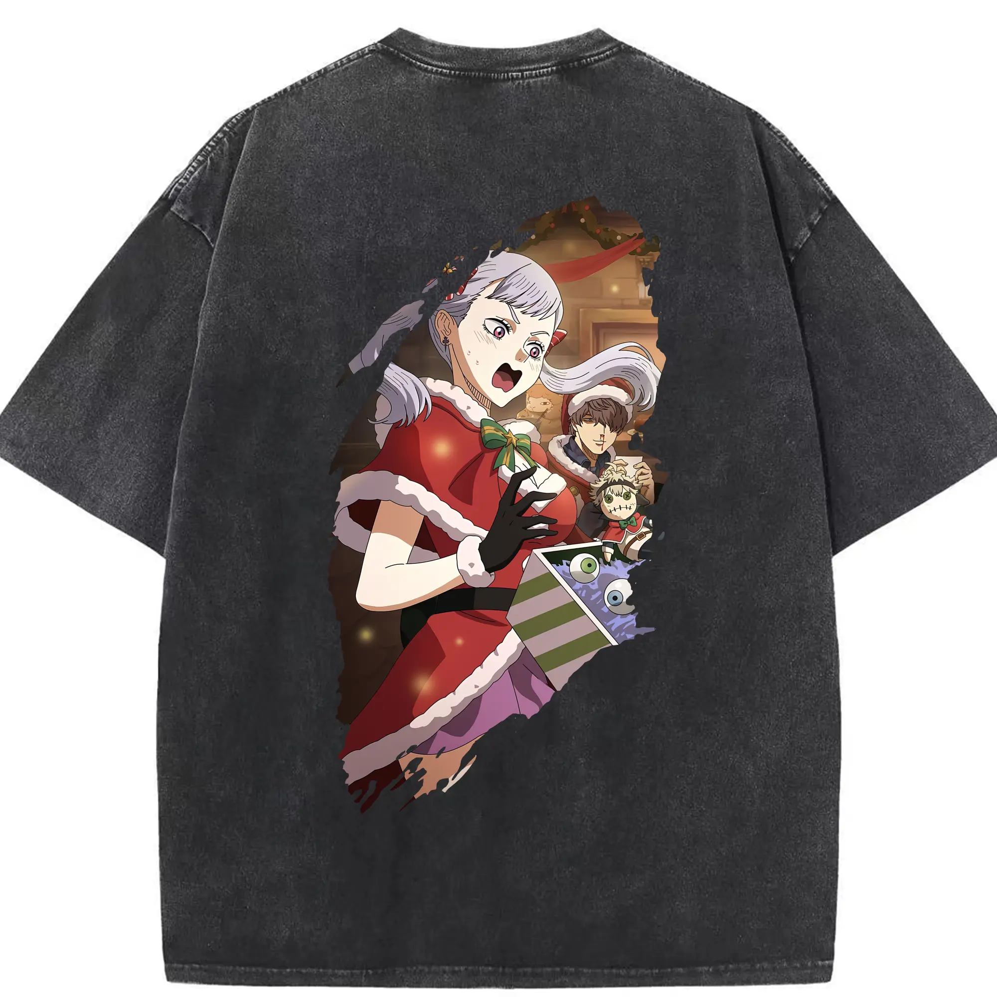 ブラッククローバー グッズ ノエル・シルヴァ - 綿100％ ヴィンテージ風 半袖Tシャツ ・ 背面プリント ・ 柔らか肌触り ・ 通気性 快適 ・ スポーツ カジュアル 外出用