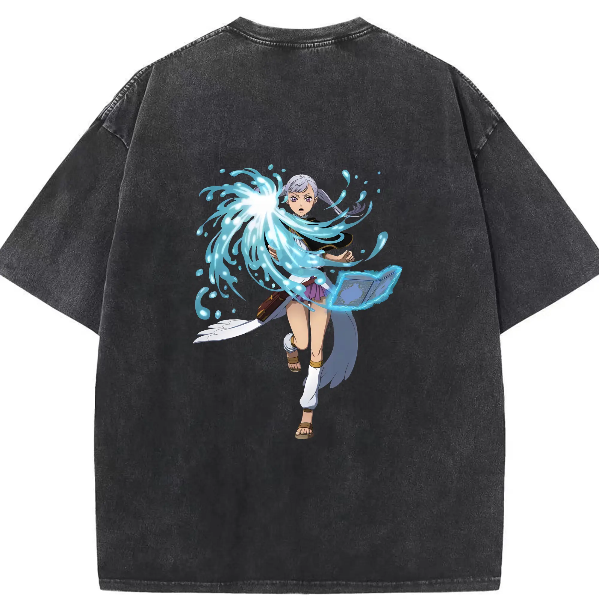 ブラッククローバー グッズ ノエル・シルヴァ - 綿100％ ヴィンテージ風 半袖Tシャツ ・ 背面プリント ・ 柔らか肌触り ・ 通気性 快適 ・ スポーツ カジュアル 外出用