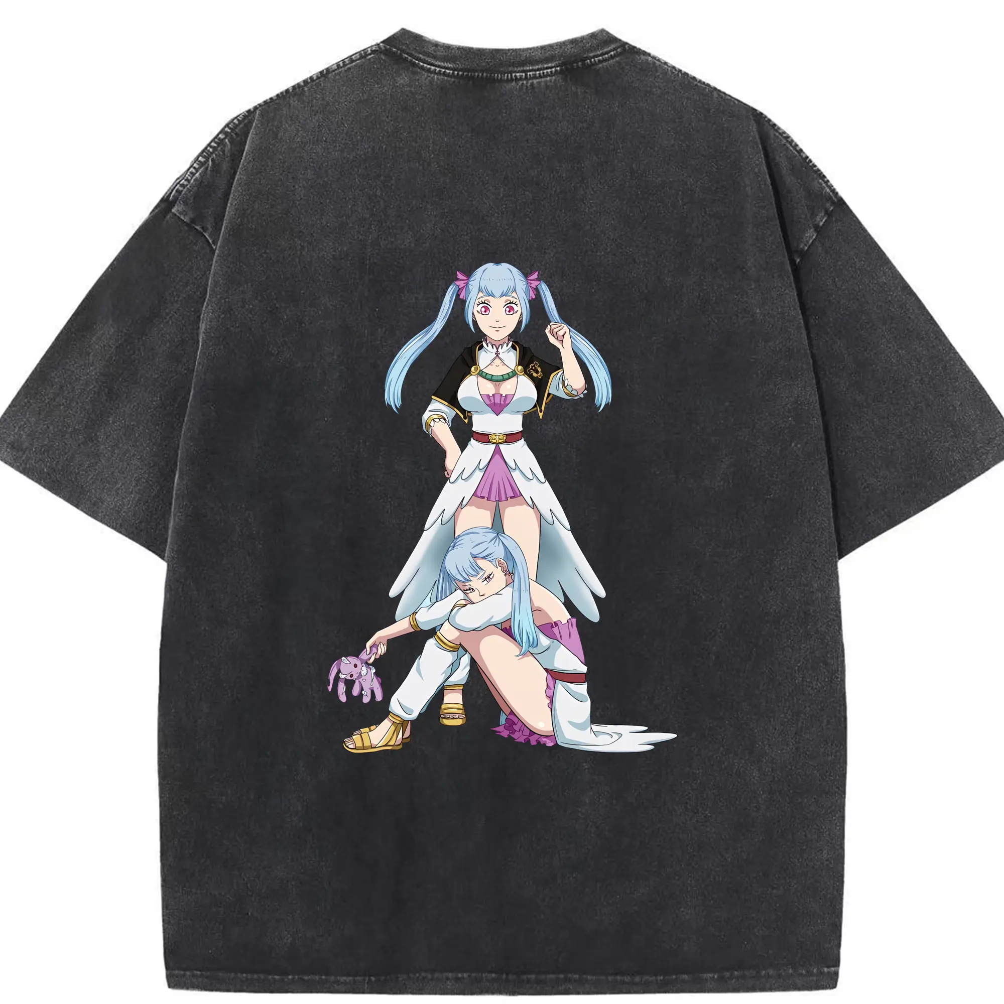 ブラッククローバー グッズ ノエル・シルヴァ - 綿100％ ヴィンテージ風 半袖Tシャツ ・ 背面プリント ・ 柔らか肌触り ・ 通気性 快適 ・ スポーツ カジュアル 外出用