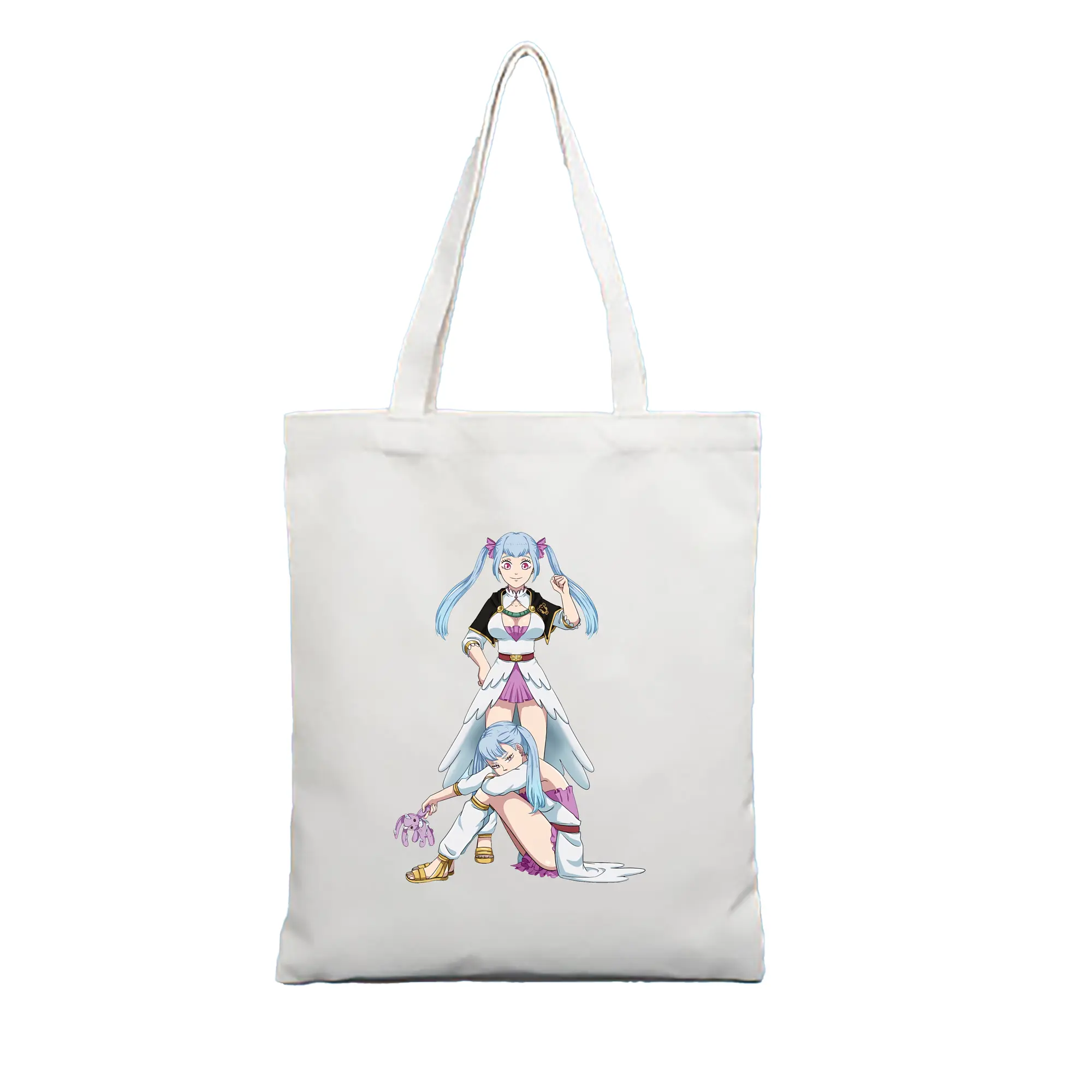 ブラッククローバー グッズ ノエル・シルヴァ - 縦型キャンバス手提げバッグ（トートバッグ） ・ キャンバス素材 ・ ショッピング用 ・ 軽量 丈夫 お手入れ簡単