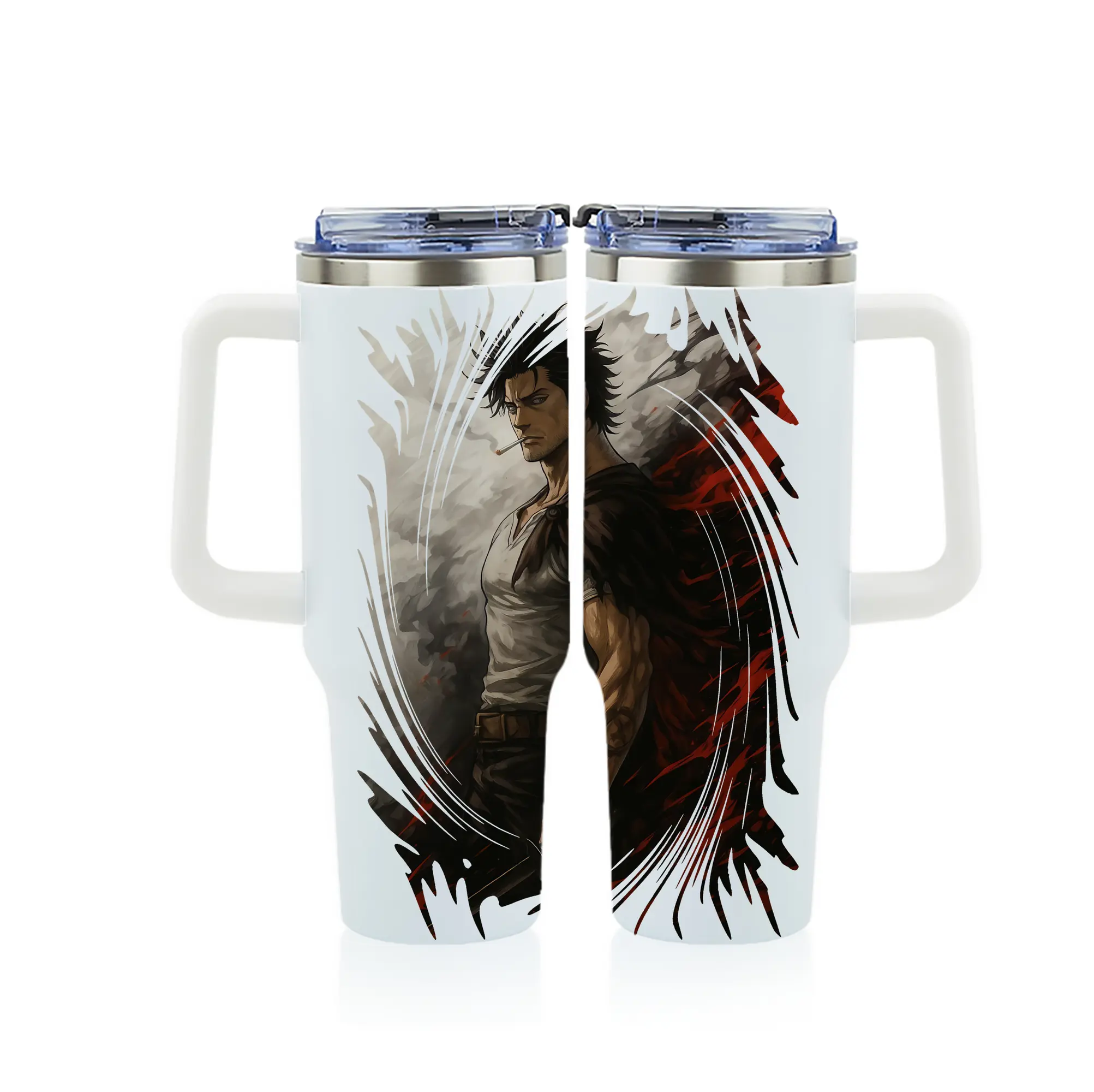 ブラッククローバー グッズ ヤミ・スケヒロ - 1200mL フルプリント車用タンブラー ・ 304ステンレス 内側 ・ 201ステンレス 外側 ・ 保温 保冷 ・ 通勤 ドライブ アウトドア用