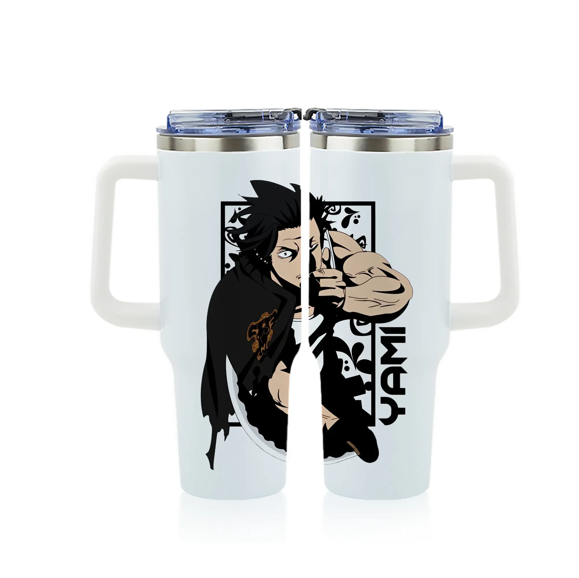 ブラッククローバー グッズ ヤミ・スケヒロ - 1200mL フルプリント車用タンブラー ・ 304ステンレス 内側 ・ 201ステンレス 外側 ・ 保温 保冷 ・ 通勤 ドライブ アウトドア用