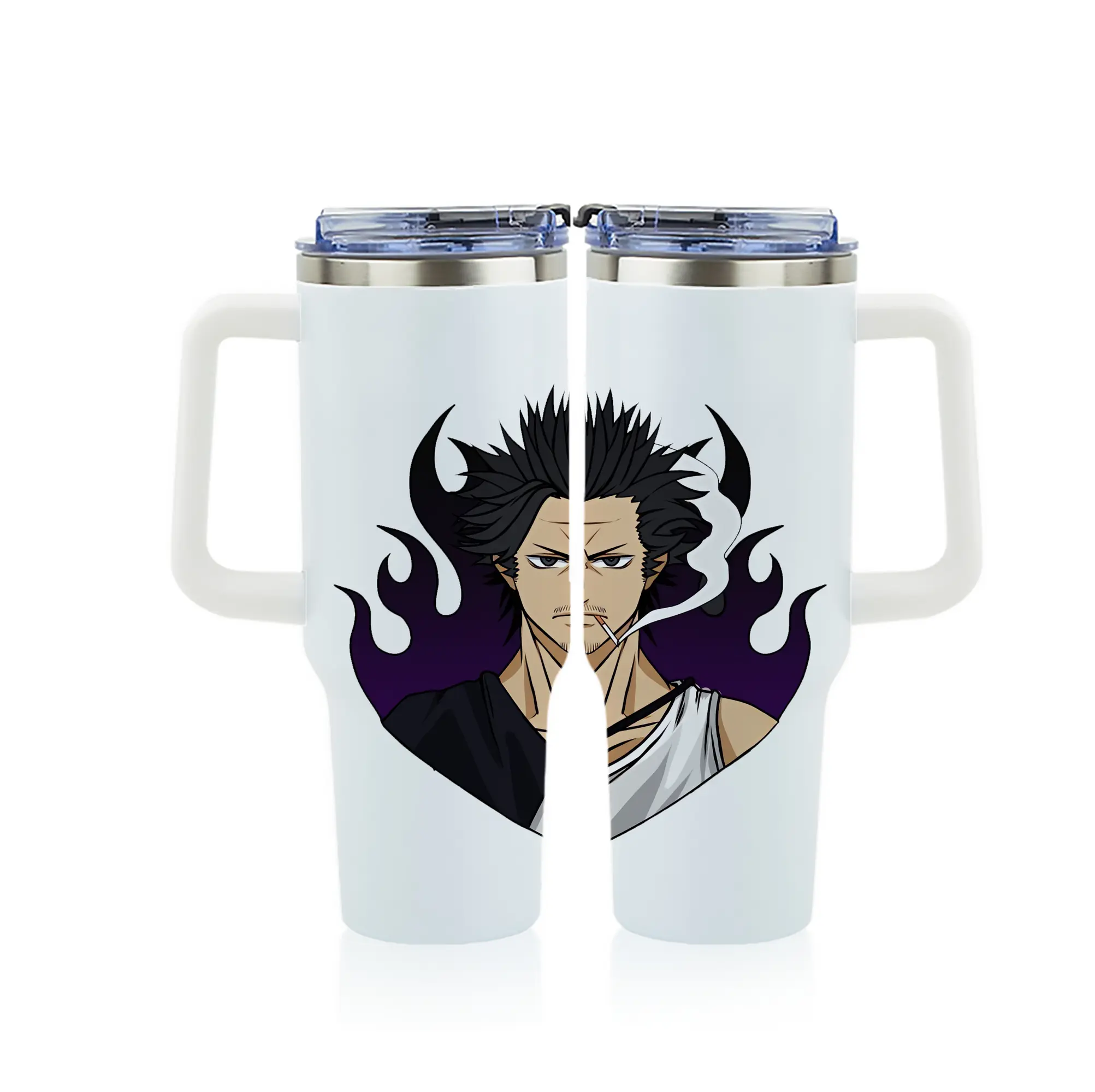 ブラッククローバー グッズ ヤミ・スケヒロ - 1200mL フルプリント車用タンブラー ・ 304ステンレス 内側 ・ 201ステンレス 外側 ・ 保温 保冷 ・ 通勤 ドライブ アウトドア用