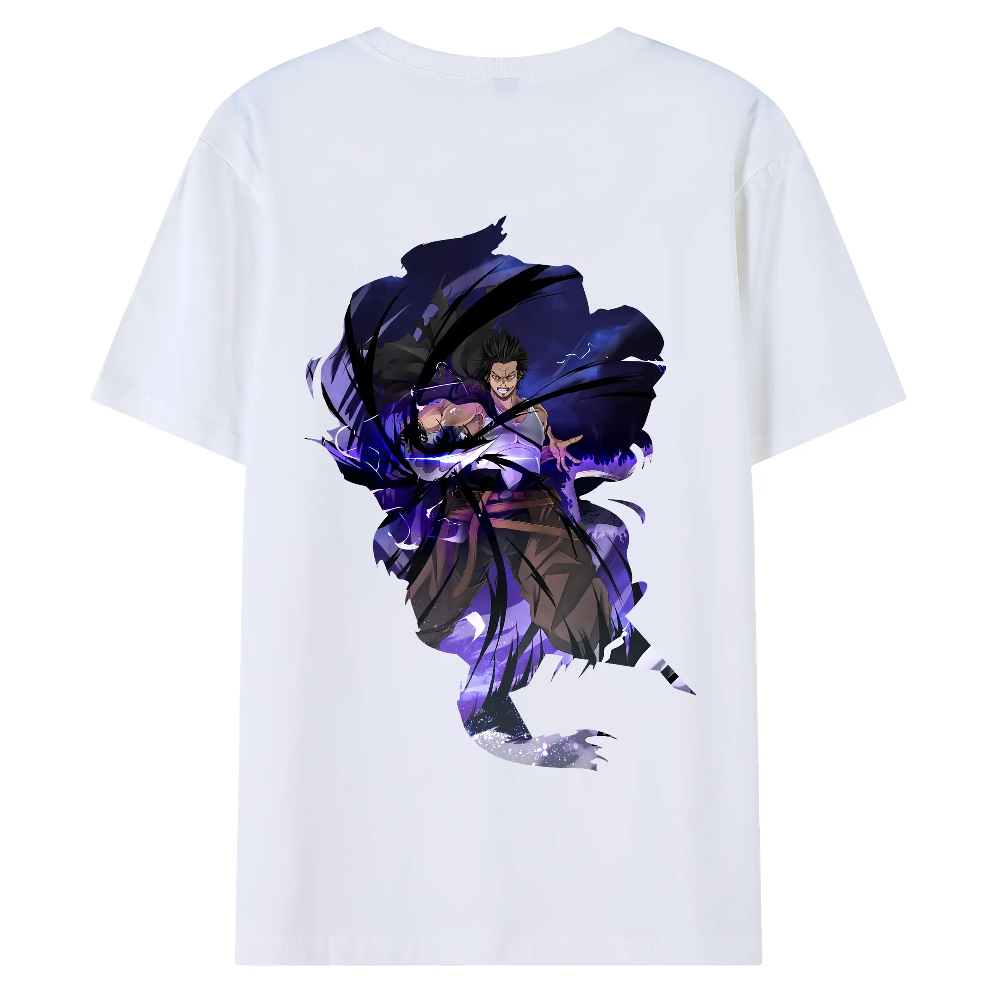 ブラッククローバー グッズ ヤミ・スケヒロ - 綿100％ 半袖Tシャツ ・ バックプリント ・ 快適 通気性 ・ 日常使い 散歩 スポーツ用