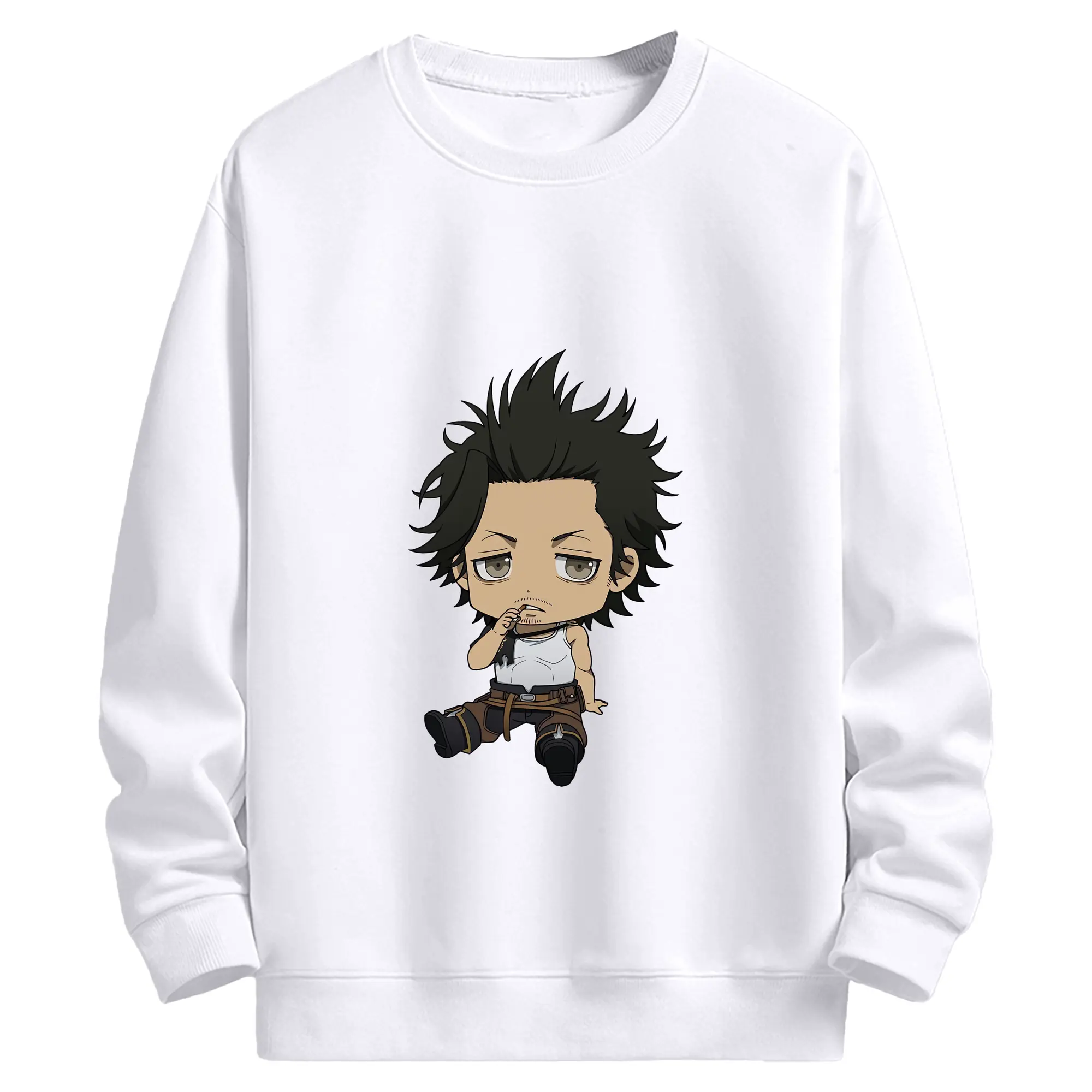 ブラッククローバー グッズ ヤミ・スケヒロ - 高品質 クルーネック スウェット ・ コットン59％ ポリエステル41％ ・ ユニセックス 長袖 トレーナー ・ カジュアル デイリー スポーツ 散歩用