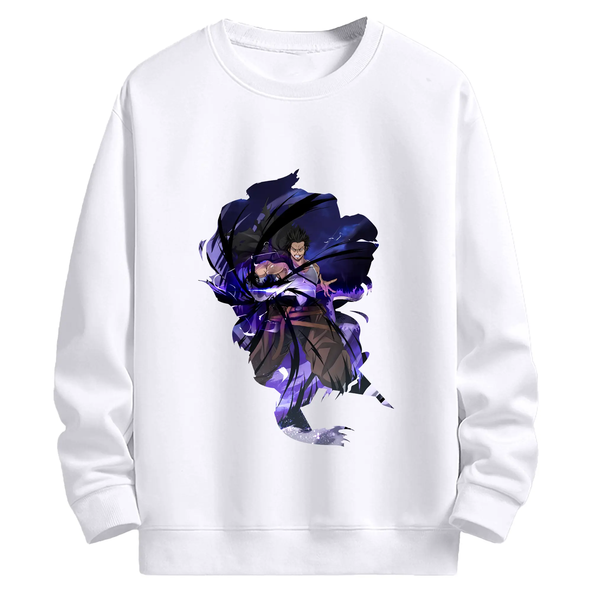 ブラッククローバー グッズ ヤミ・スケヒロ - 高品質 クルーネック スウェット ・ コットン59％ ポリエステル41％ ・ ユニセックス 長袖 トレーナー ・ カジュアル デイリー スポーツ 散歩用