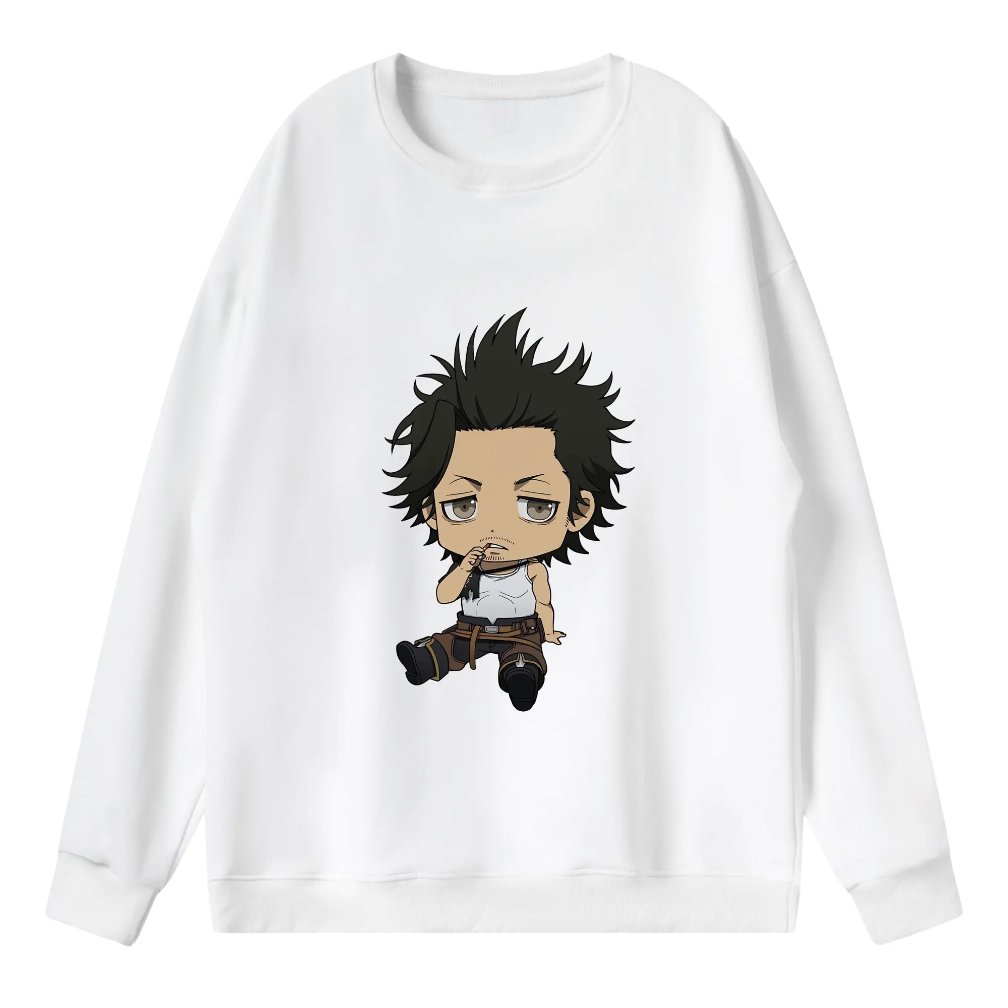 ブラッククローバー グッズ ヤミ・スケヒロ - 薄手 クルーネック スウェット 裏毛260g · ポリエステル 春秋向け カジュアル 男女兼用 · トレーナー デイリー スポーツ 散歩に最適