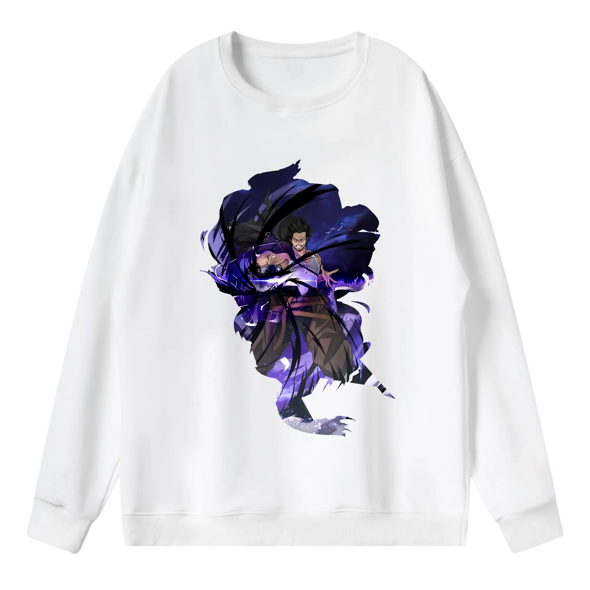 ブラッククローバー グッズ ヤミ・スケヒロ - 薄手 クルーネック スウェット 裏毛260g · ポリエステル 春秋向け カジュアル 男女兼用 · トレーナー デイリー スポーツ 散歩に最適