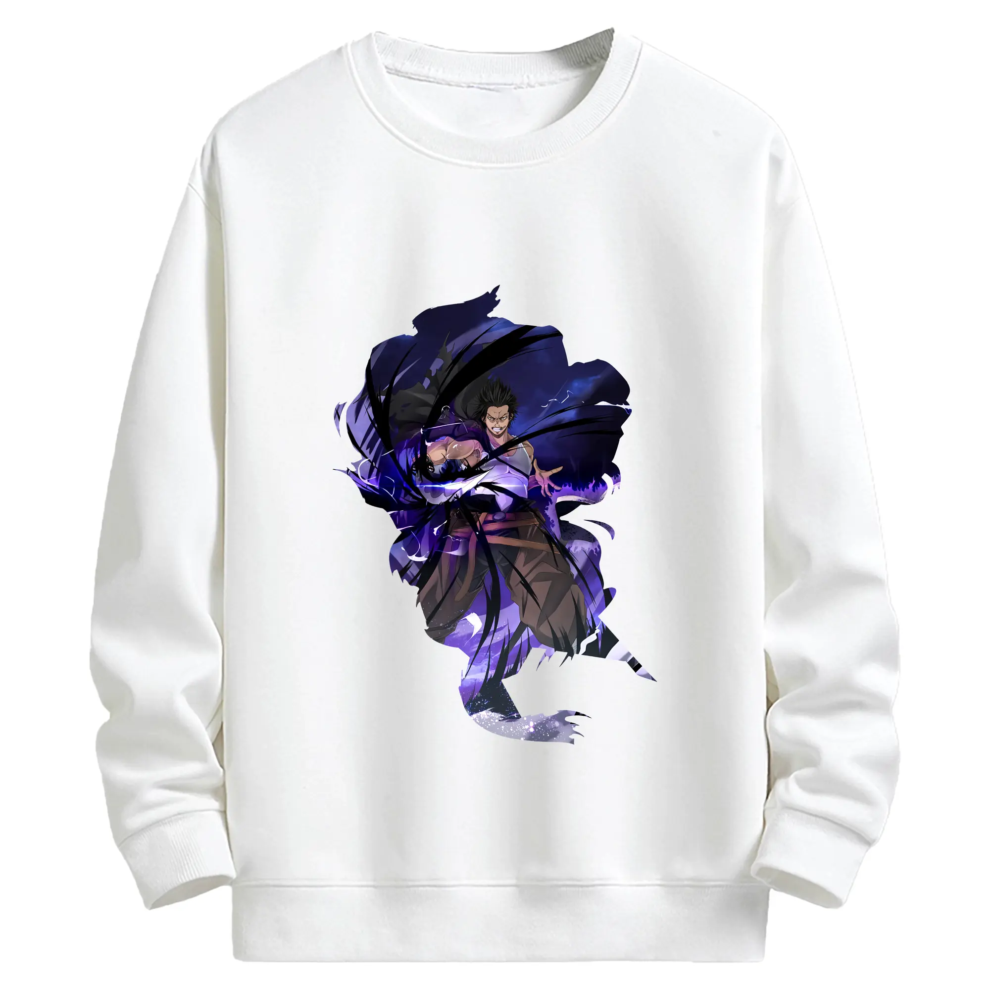 ブラッククローバー グッズ ヤミ・スケヒロ - キッズ クルーネックスウェットシャツ ・ フロントプリント ・ 綿80％ ポリエステル20％ ・ 快適 通学 スポーツ 日常使い お散歩用