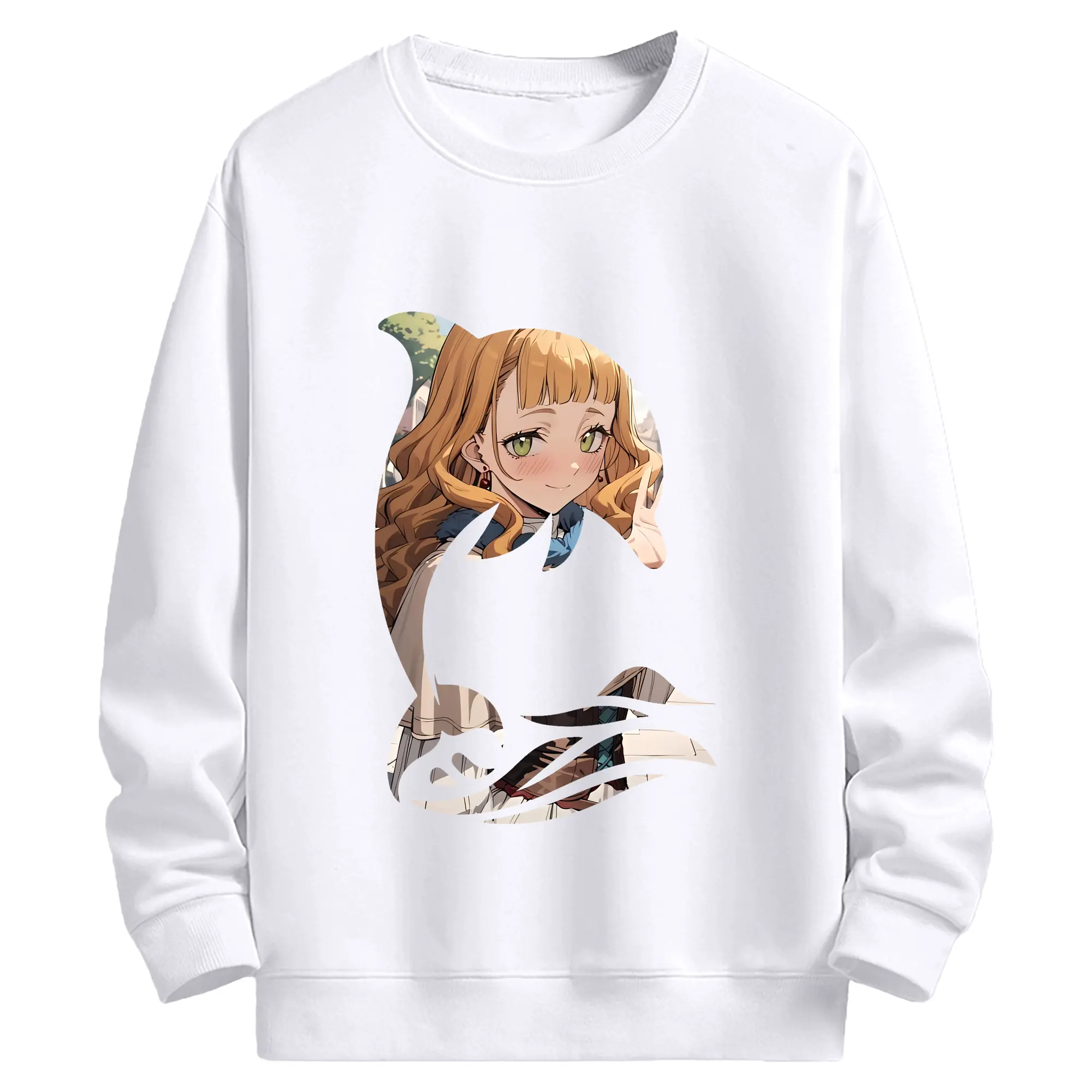 ブラッククローバー グッズ ミモザ・ヴァーミリオン - 高品質 クルーネック スウェット ・ コットン59％ ポリエステル41％ ・ ユニセックス 長袖 トレーナー ・ カジュアル デイリー スポーツ 散歩用