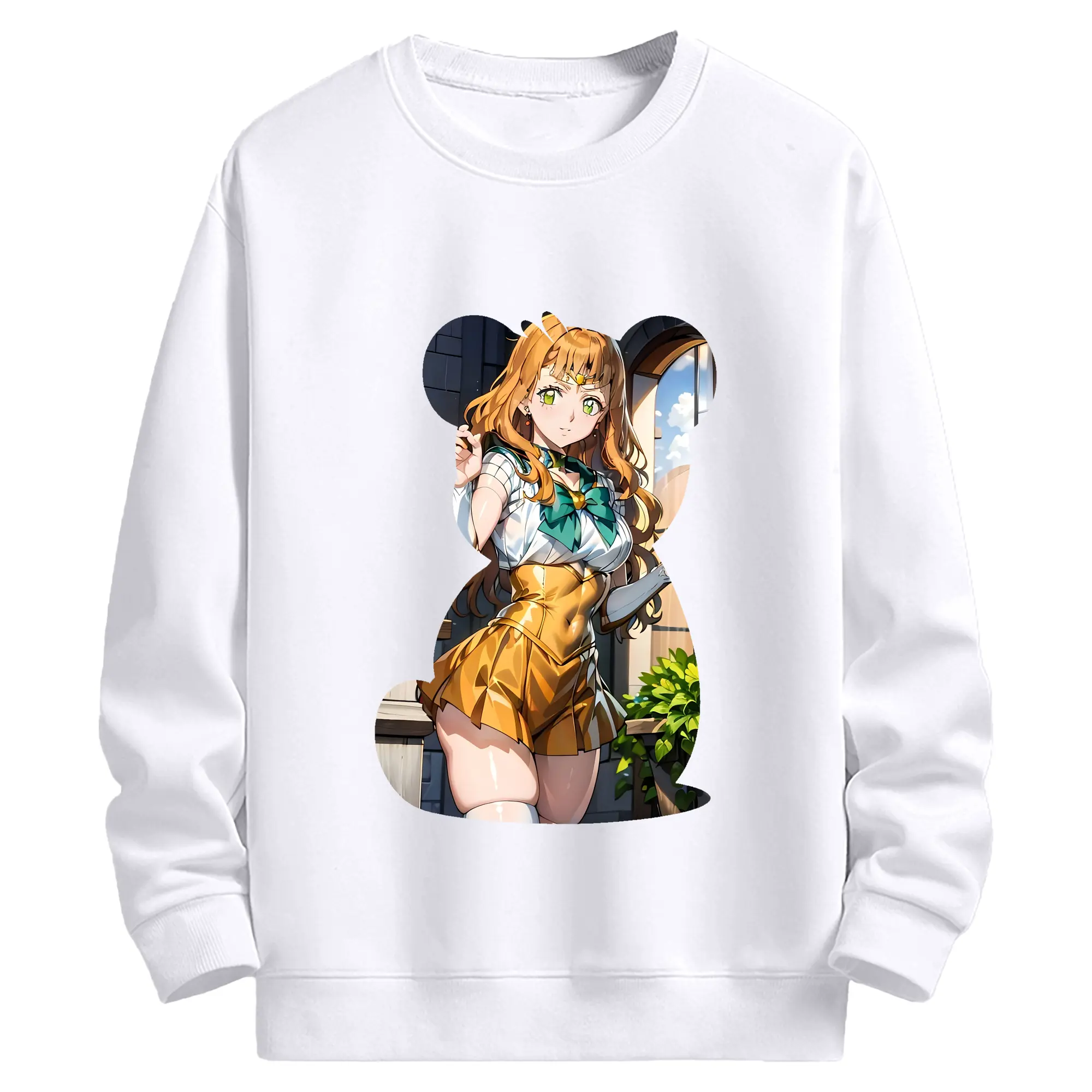 ブラッククローバー グッズ ミモザ・ヴァーミリオン - 高品質 クルーネック スウェット ・ コットン59％ ポリエステル41％ ・ ユニセックス 長袖 トレーナー ・ カジュアル デイリー スポーツ 散歩用