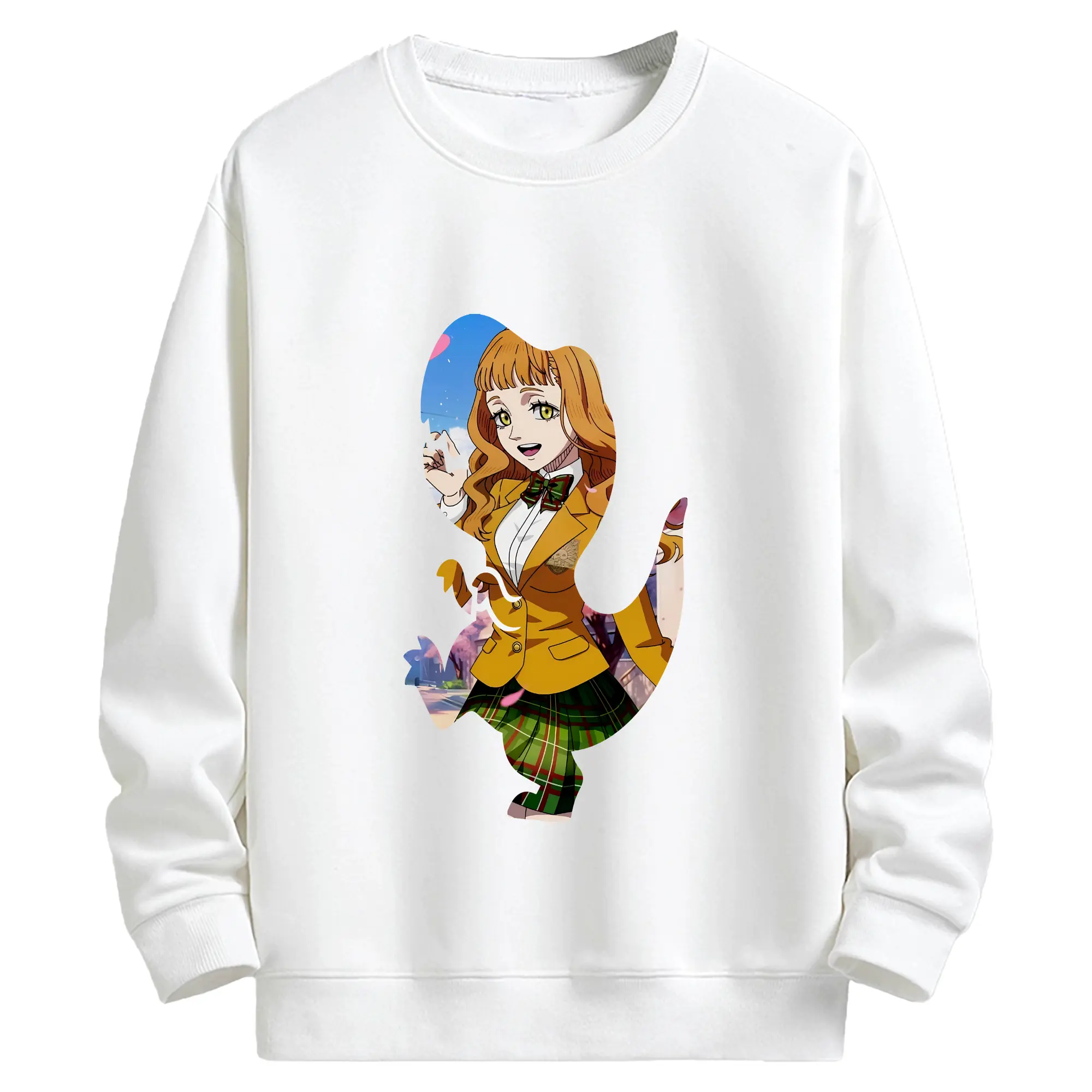 ブラッククローバー グッズ ミモザ・ヴァーミリオン - キッズ クルーネックスウェットシャツ ・ フロントプリント ・ 綿80％ ポリエステル20％ ・ 快適 通学 スポーツ 日常使い お散歩用