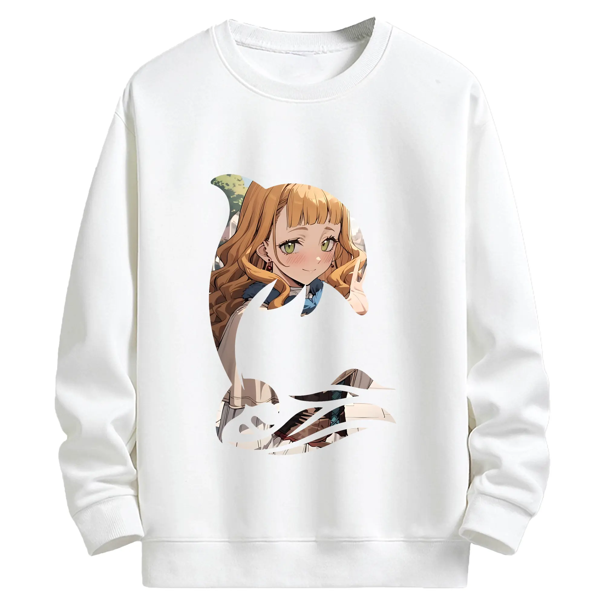 ブラッククローバー グッズ ミモザ・ヴァーミリオン - キッズ クルーネックスウェットシャツ ・ フロントプリント ・ 綿80％ ポリエステル20％ ・ 快適 通学 スポーツ 日常使い お散歩用