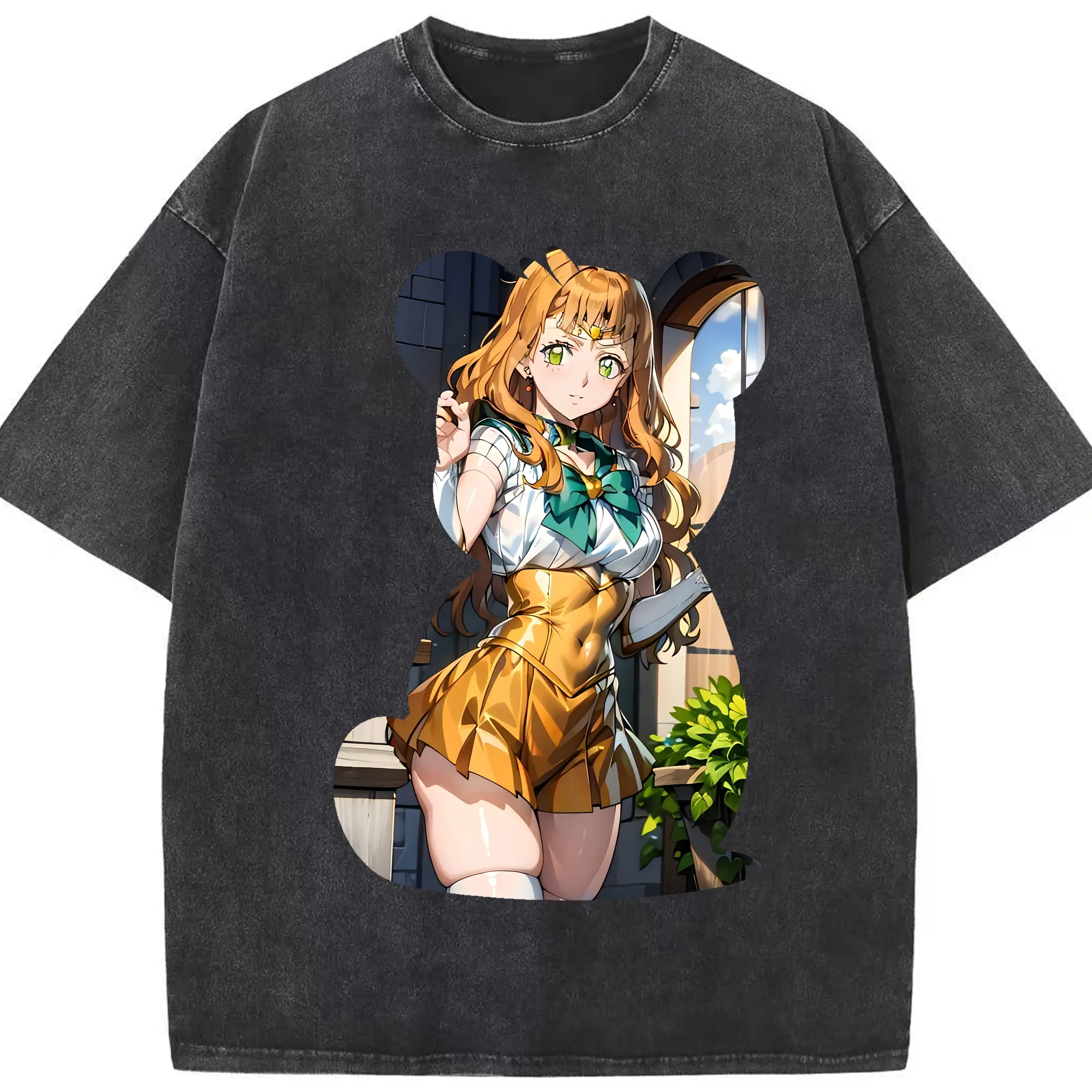 ブラッククローバー グッズ ミモザ・ヴァーミリオン - 綿100％ ヴィンテージ風 半袖Tシャツ ・ フロントプリント ・ 柔らか肌触り ・ 通気性 快適 ・ スポーツ カジュアル 外出用