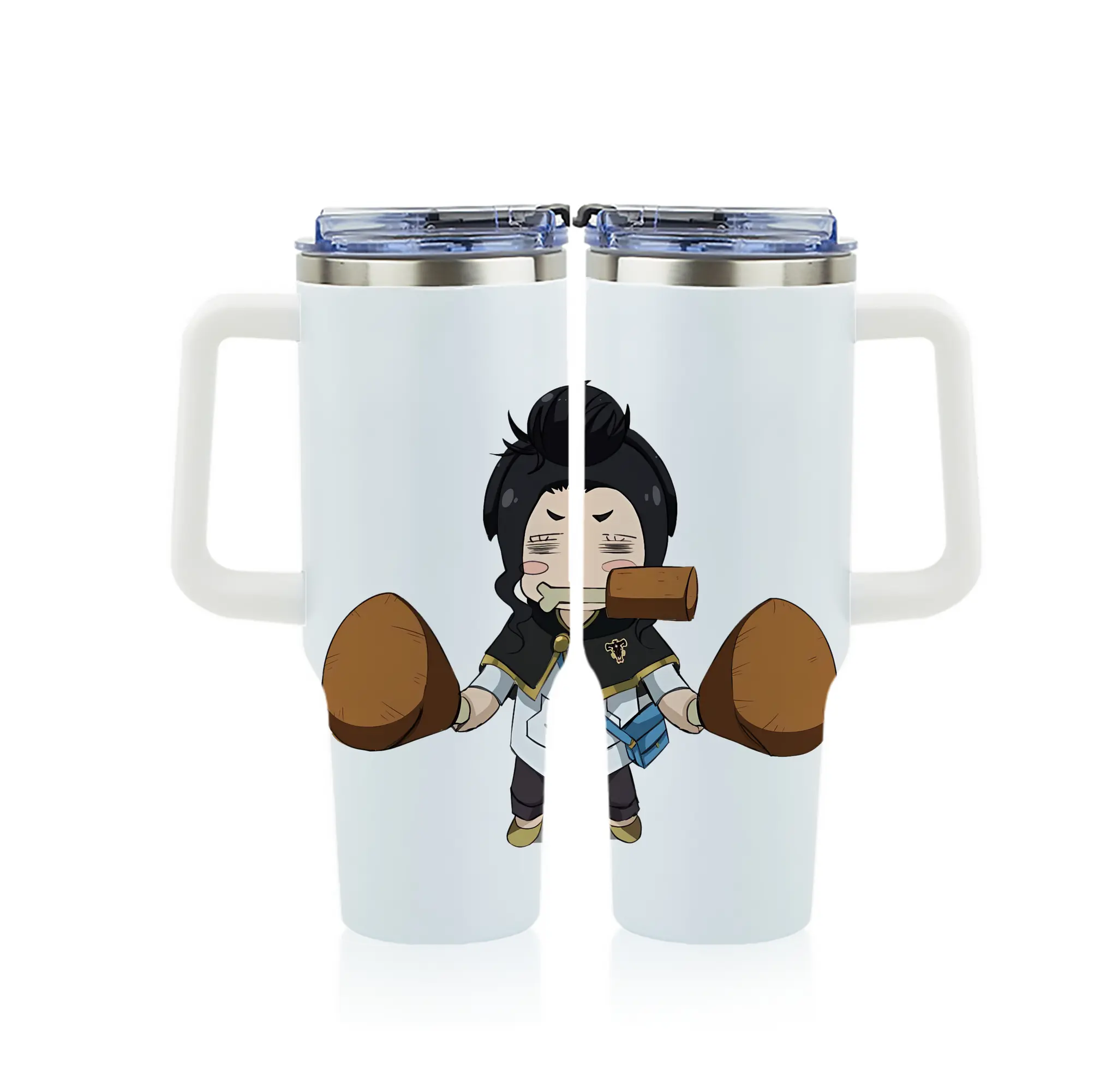 ブラッククローバー グッズ チャーミー・パピットソン - 1200mL フルプリント車用タンブラー ・ 304ステンレス 内側 ・ 201ステンレス 外側 ・ 保温 保冷 ・ 通勤 ドライブ アウトドア用