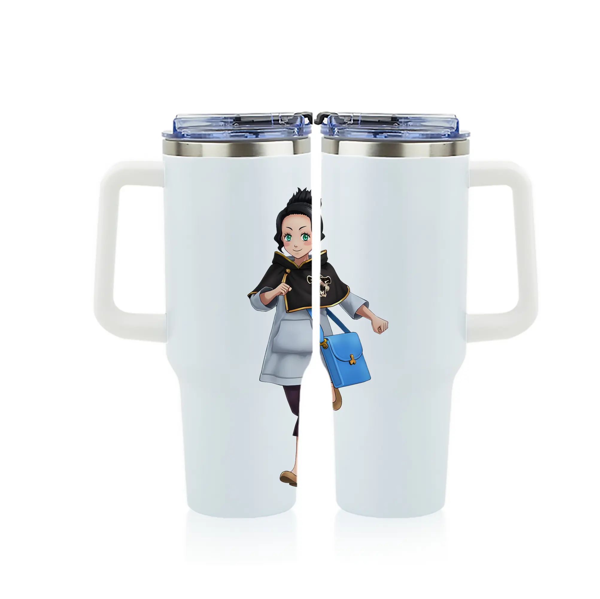 ブラッククローバー グッズ チャーミー・パピットソン - 1200mL フルプリント車用タンブラー ・ 304ステンレス 内側 ・ 201ステンレス 外側 ・ 保温 保冷 ・ 通勤 ドライブ アウトドア用