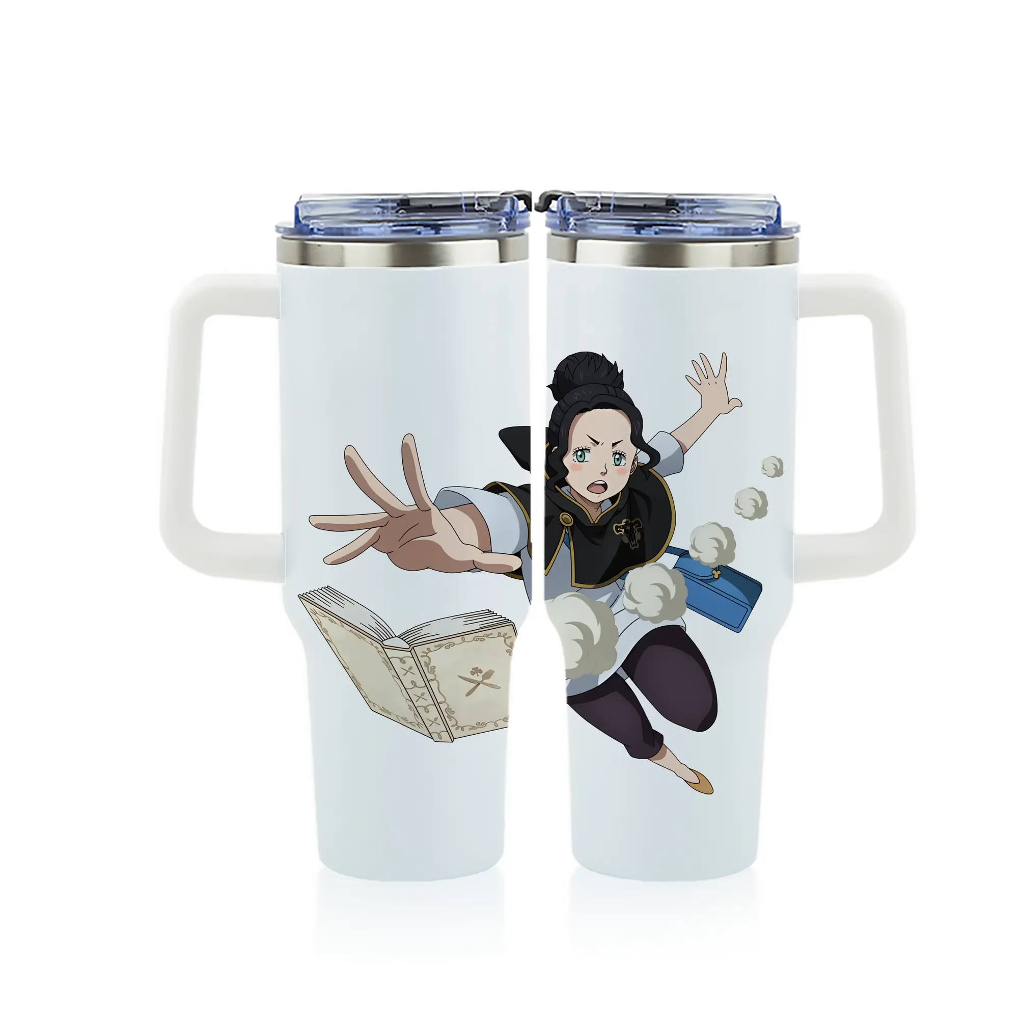 ブラッククローバー グッズ チャーミー・パピットソン - 1200mL フルプリント車用タンブラー ・ 304ステンレス 内側 ・ 201ステンレス 外側 ・ 保温 保冷 ・ 通勤 ドライブ アウトドア用