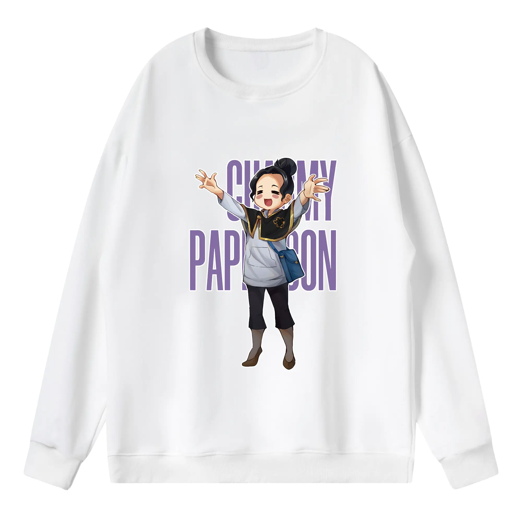 ブラッククローバー グッズ チャーミー・パピットソン - 薄手 クルーネック スウェット 裏毛260g · ポリエステル 春秋向け カジュアル 男女兼用 · トレーナー デイリー スポーツ 散歩に最適