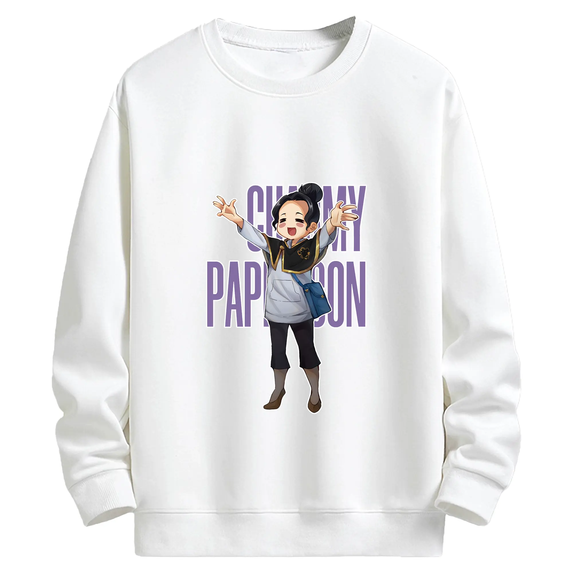 ブラッククローバー グッズ チャーミー・パピットソン - キッズ クルーネックスウェットシャツ ・ フロントプリント ・ 綿80％ ポリエステル20％ ・ 快適 通学 スポーツ 日常使い お散歩用