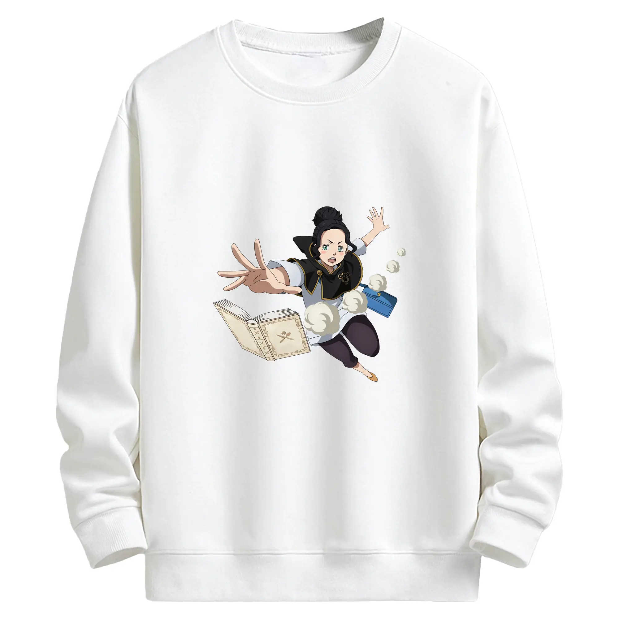 ブラッククローバー グッズ チャーミー・パピットソン - キッズ クルーネックスウェットシャツ ・ フロントプリント ・ 綿80％ ポリエステル20％ ・ 快適 通学 スポーツ 日常使い お散歩用