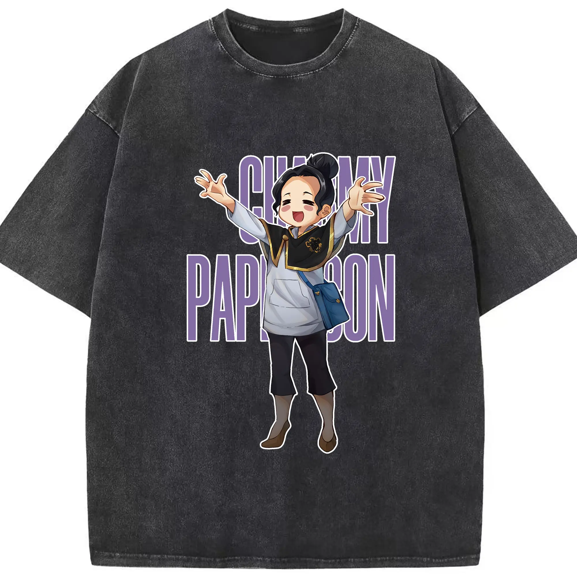 ブラッククローバー グッズ チャーミー・パピットソン - 綿100％ ヴィンテージ風 半袖Tシャツ ・ フロントプリント ・ 柔らか肌触り ・ 通気性 快適 ・ スポーツ カジュアル 外出用