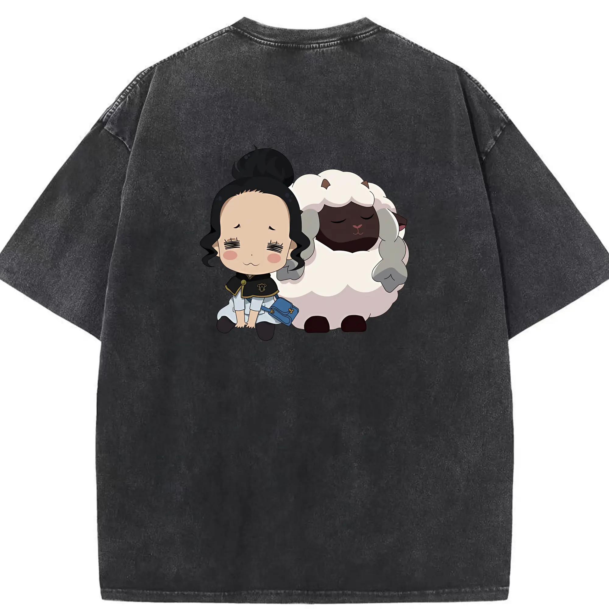 ブラッククローバー グッズ チャーミー・パピットソン - 綿100％ ヴィンテージ風 半袖Tシャツ ・ 背面プリント ・ 柔らか肌触り ・ 通気性 快適 ・ スポーツ カジュアル 外出用