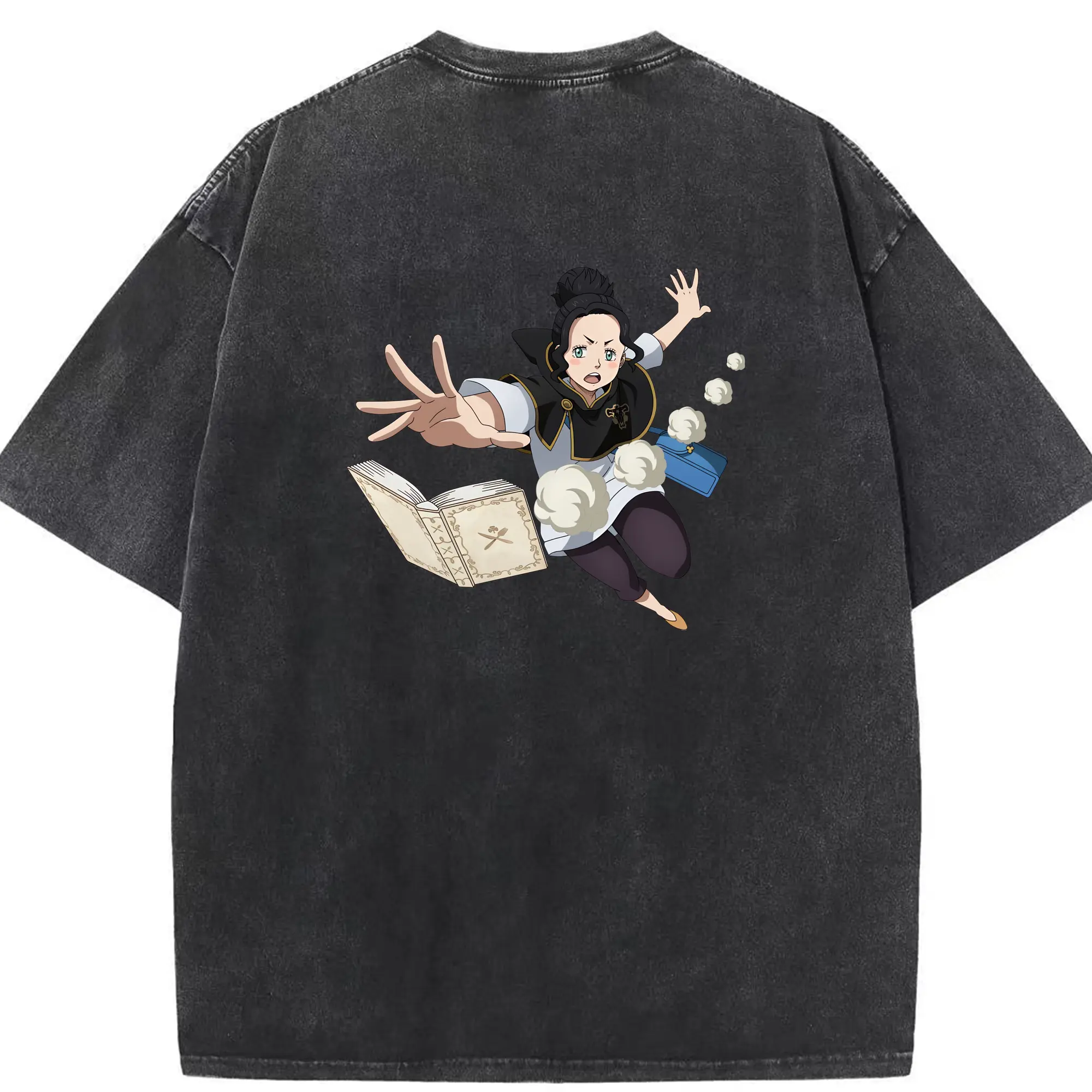 ブラッククローバー グッズ チャーミー・パピットソン - 綿100％ ヴィンテージ風 半袖Tシャツ ・ 背面プリント ・ 柔らか肌触り ・ 通気性 快適 ・ スポーツ カジュアル 外出用